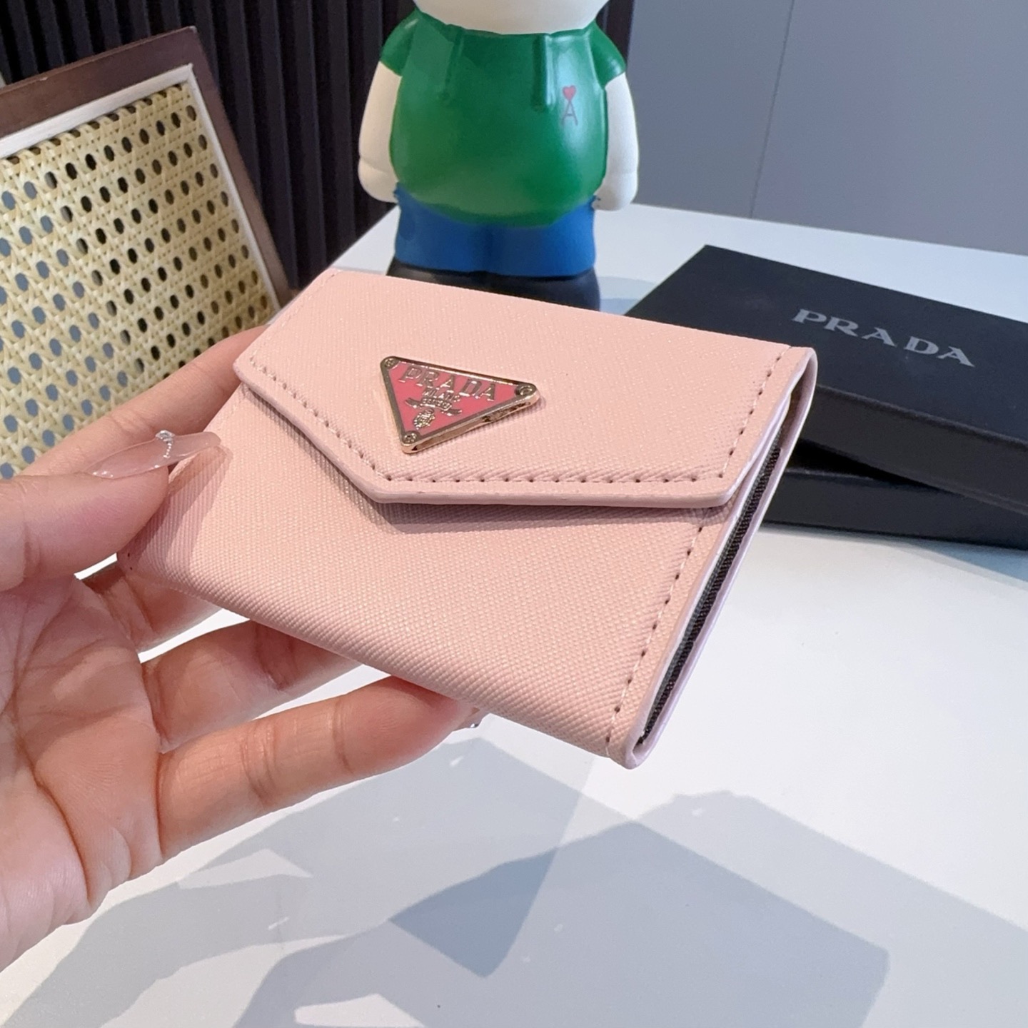🔥Prada普拉达风琴包 卡包零钱包两用，超纤材质