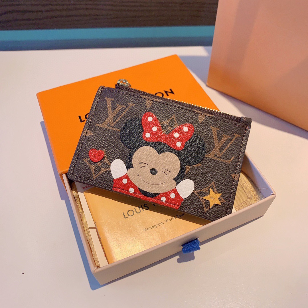 🔥独家新品LV卡通老花卡包，经典老花零钱包，圣诞熊🐻 小柴犬、米妮乔巴唐老鸭卡包零钱包两用，超纤材质 五