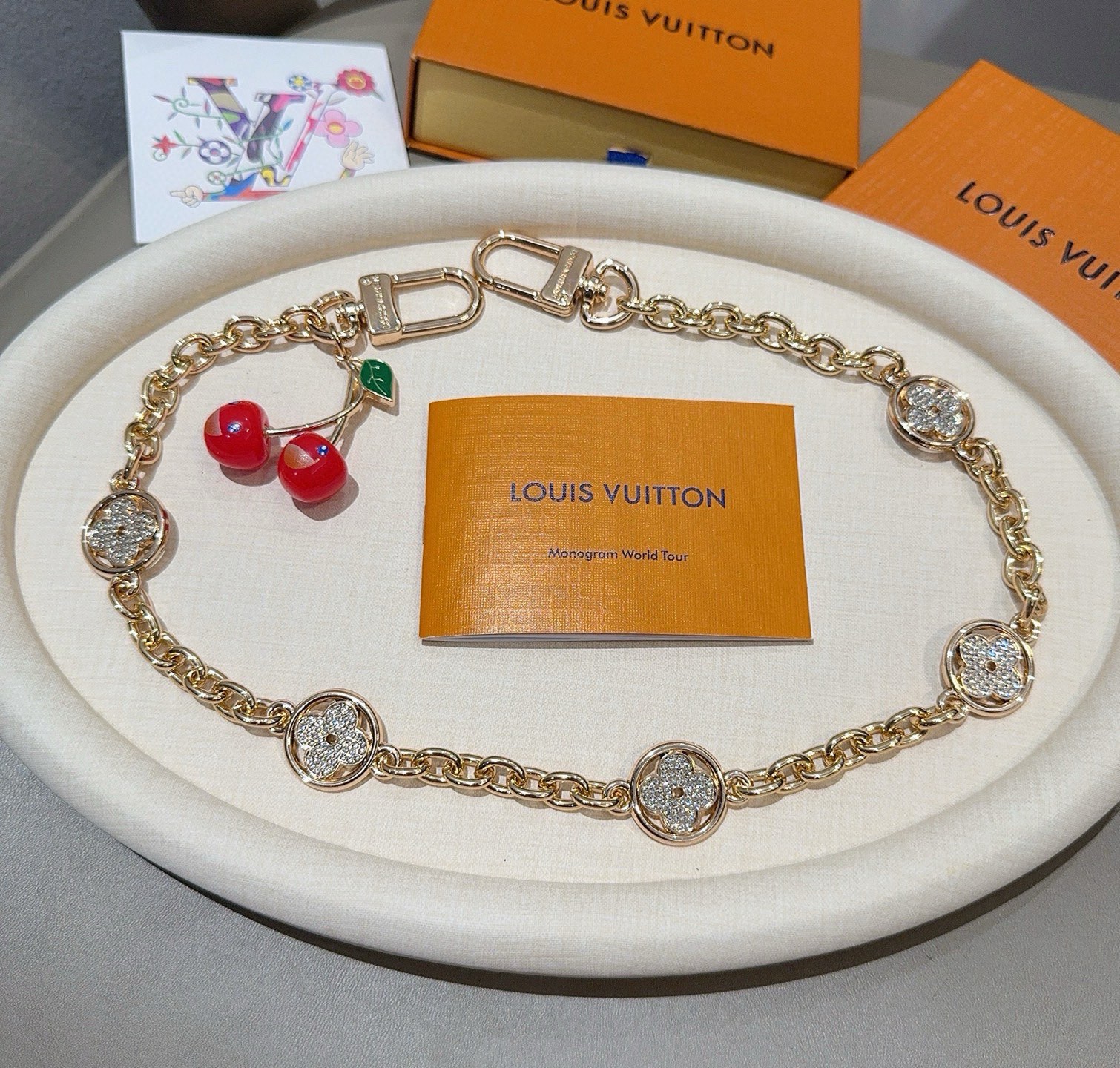 LV X TM 樱桃🍒包挂包链原单货 Lv钥匙扣包饰包包挂件Louis Vuitton 路易威登 樱桃🍒