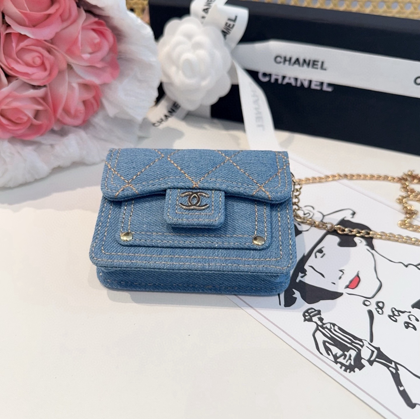 特批🉐️❤️香奈儿CHANEL官网新款mini斜挎包包 零钱包👛搭配链条 可拆卸❤️可放耳机 纸巾 口红