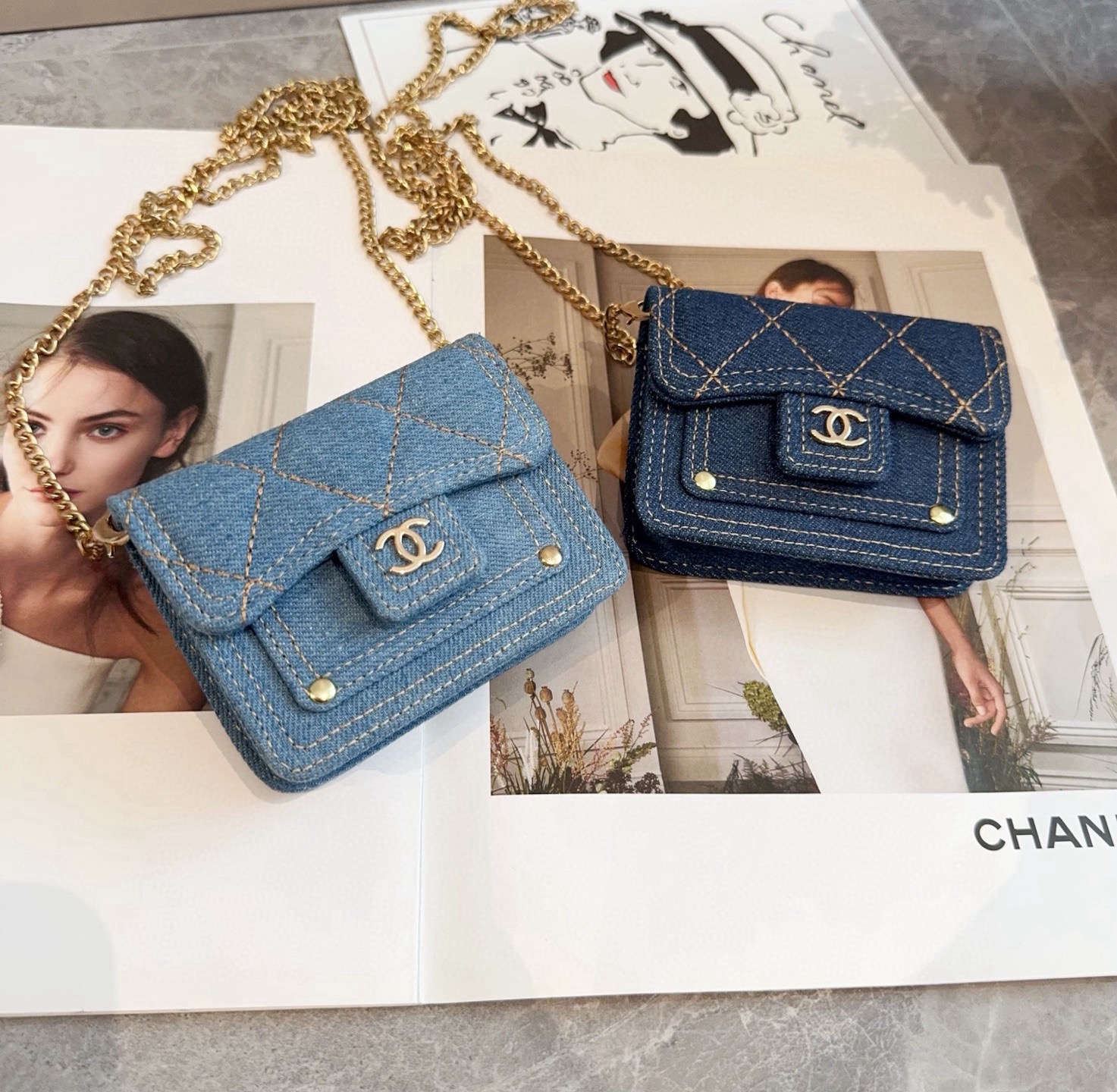 特批🉐️❤️香奈儿CHANEL官网新款mini斜挎包包 零钱包👛搭配链条 可拆卸❤️可放耳机 纸巾 口红