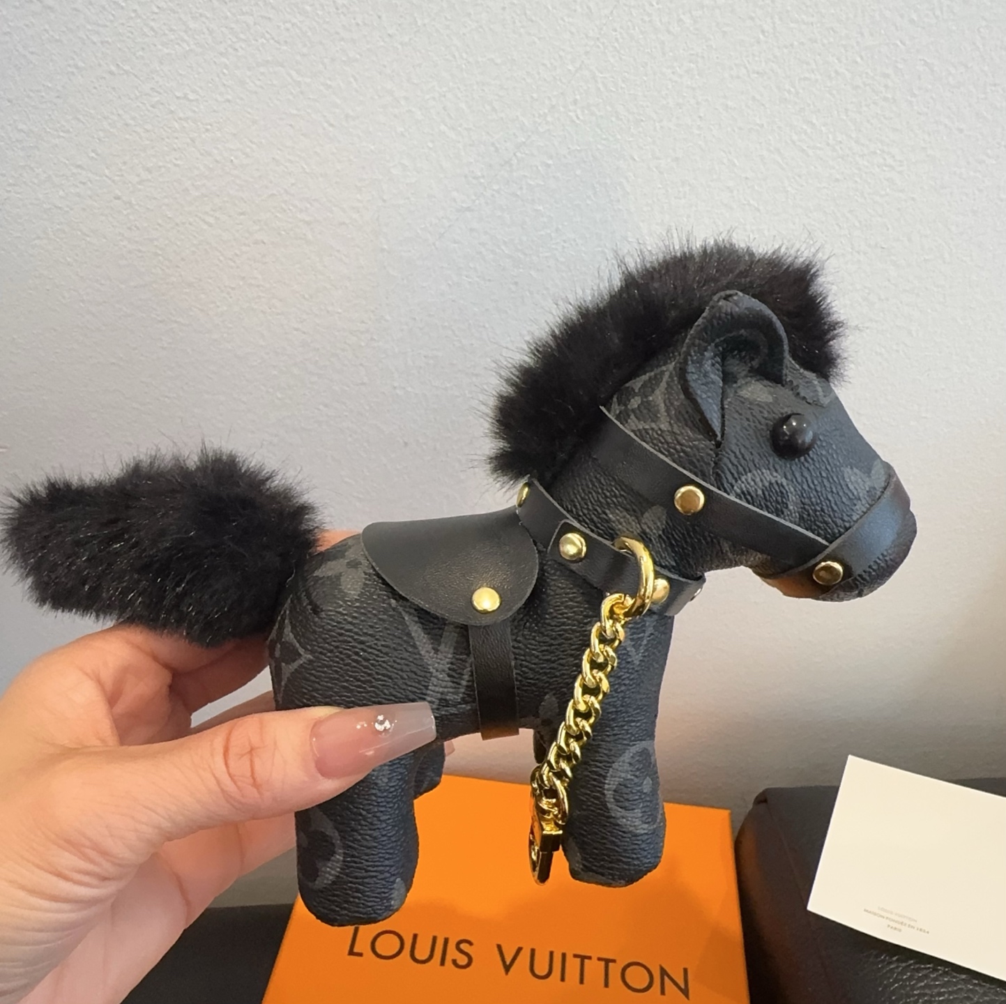 LV钥匙扣老花包包挂件 马上有钱小马🐎挂饰