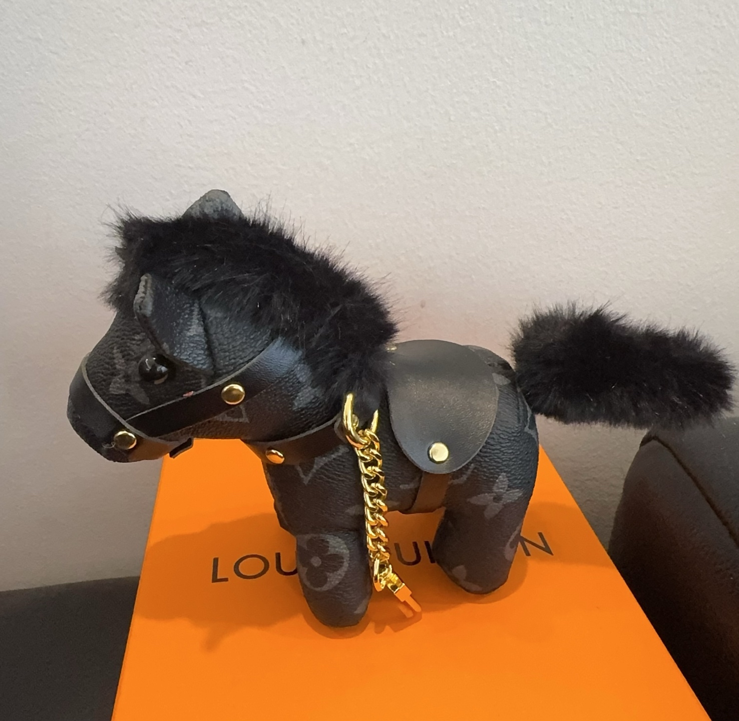 LV钥匙扣老花包包挂件 马上有钱小马🐎挂饰