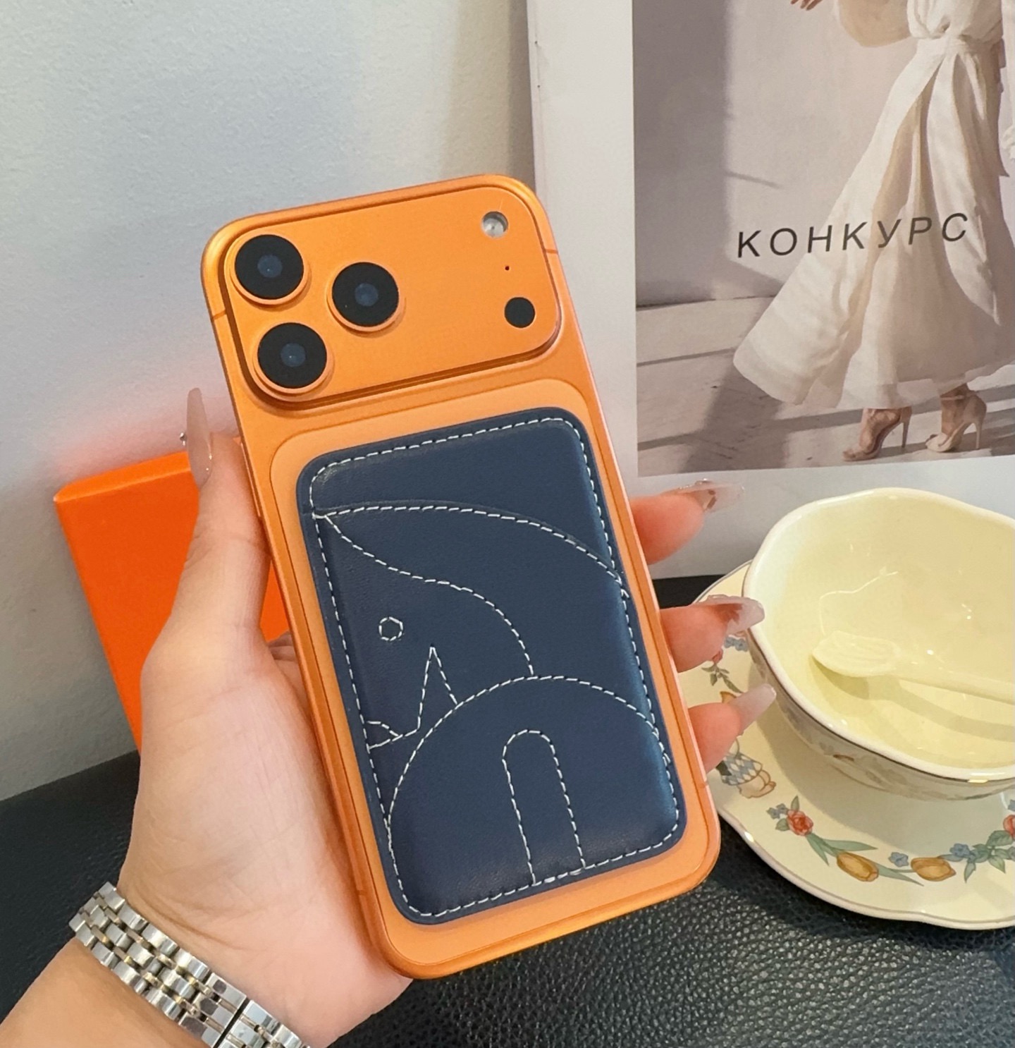 🔥爱马仕官网磁吸卡包 手机磁吸卡包顶级高品质[强]磁吸式卡夹，尺寸：长6.5*高9.5*宽0.5厘米