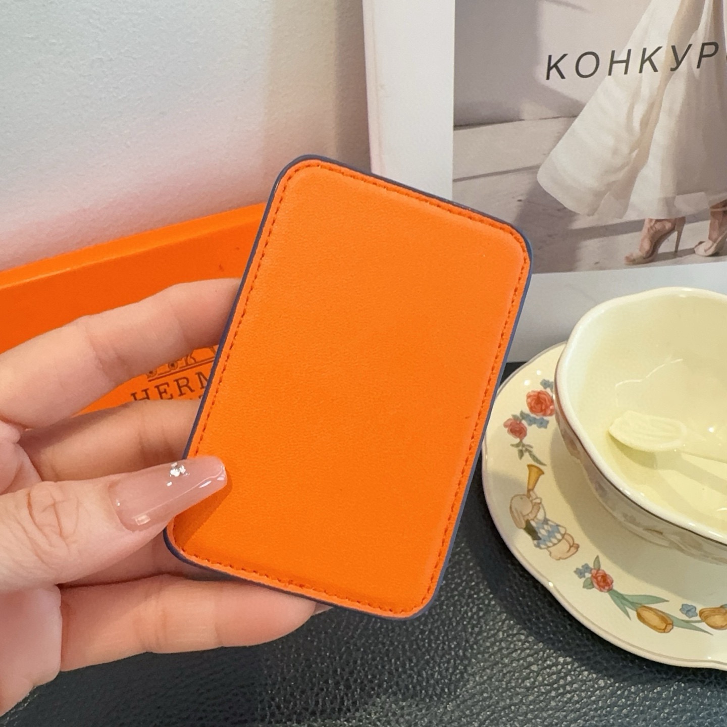 🔥爱马仕官网磁吸卡包 手机磁吸卡包顶级高品质[强]磁吸式卡夹，：长6.5*高9.5*宽0.5厘米
