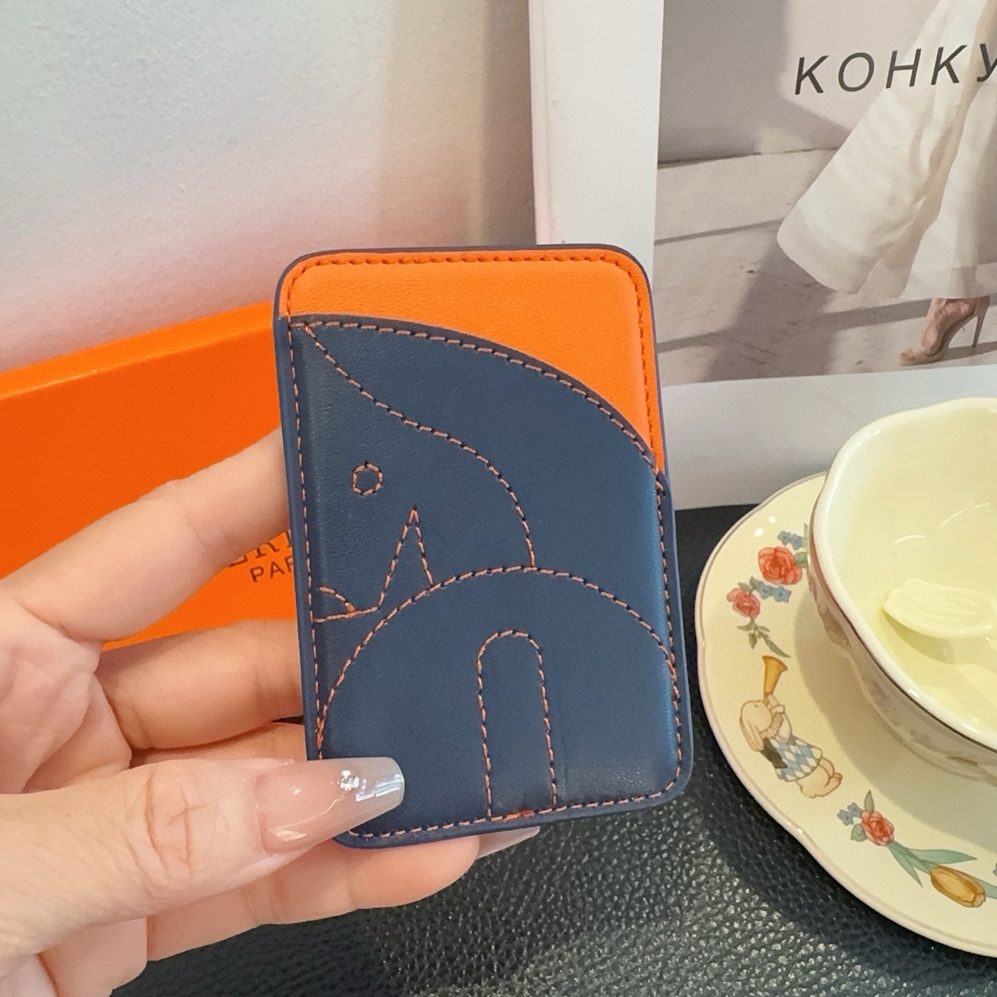 🔥爱马仕官网磁吸卡包 手机磁吸卡包顶级高品质[强]磁吸式卡夹，：长6.5*高9.5*宽0.5厘米