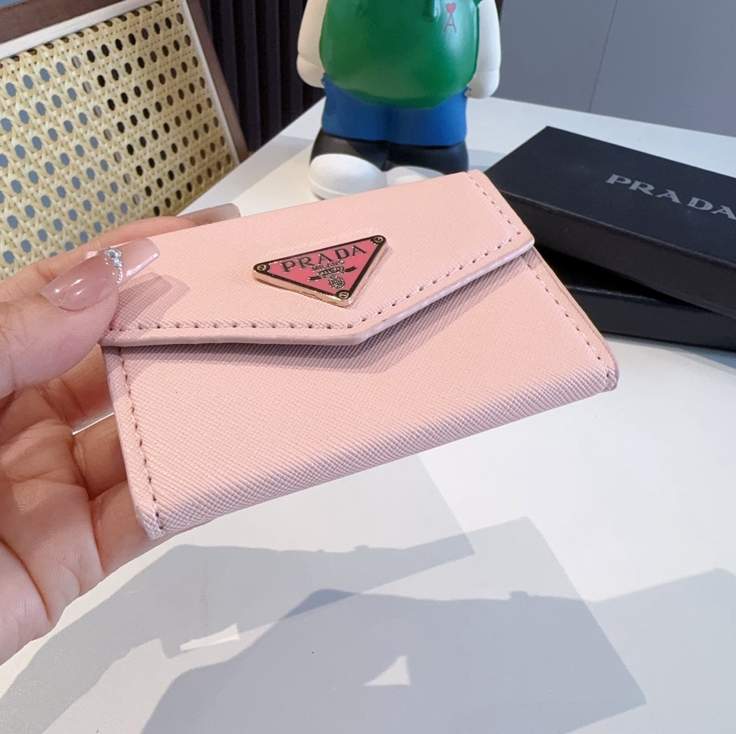 🔥Prada普拉达风琴包 卡包零钱包两用，超纤材质