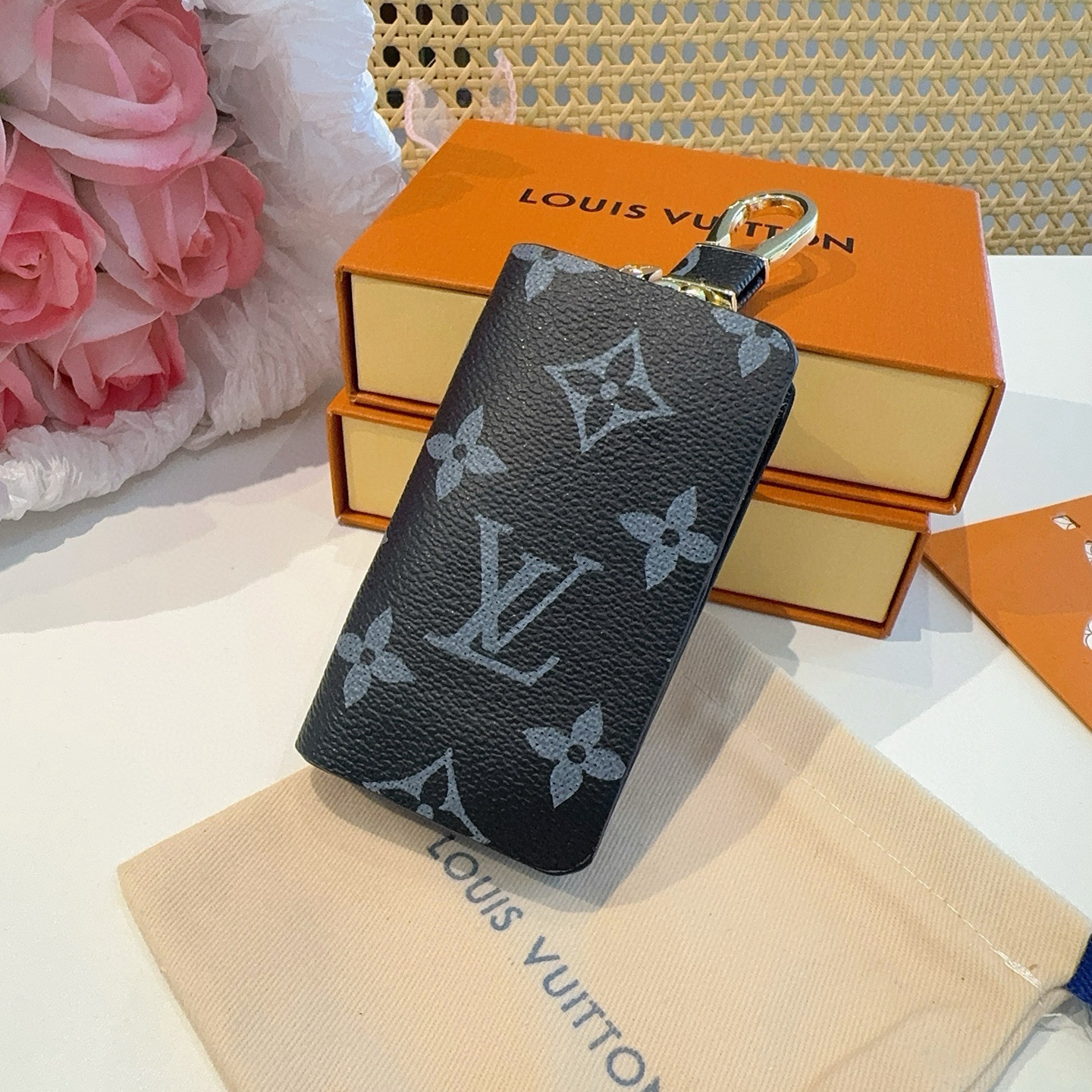 🔥LV经典老花钥匙包，车钥匙包 挂件配饰