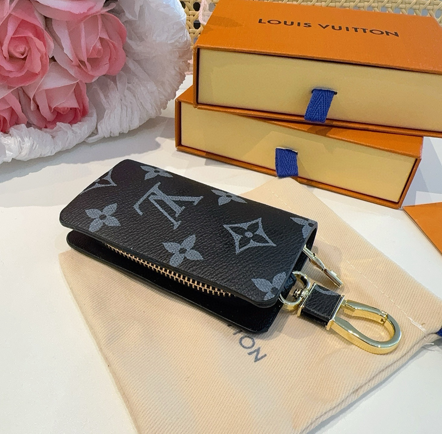 🔥LV经典老花钥匙包，车钥匙包 挂件配饰