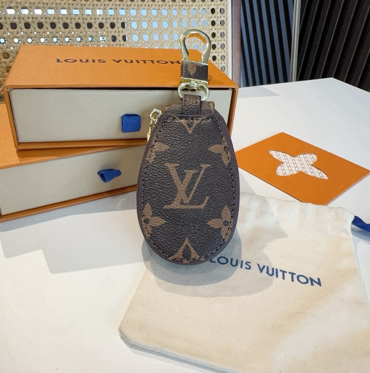 🔥LV经典老花钥匙包，车钥匙包 挂件配饰