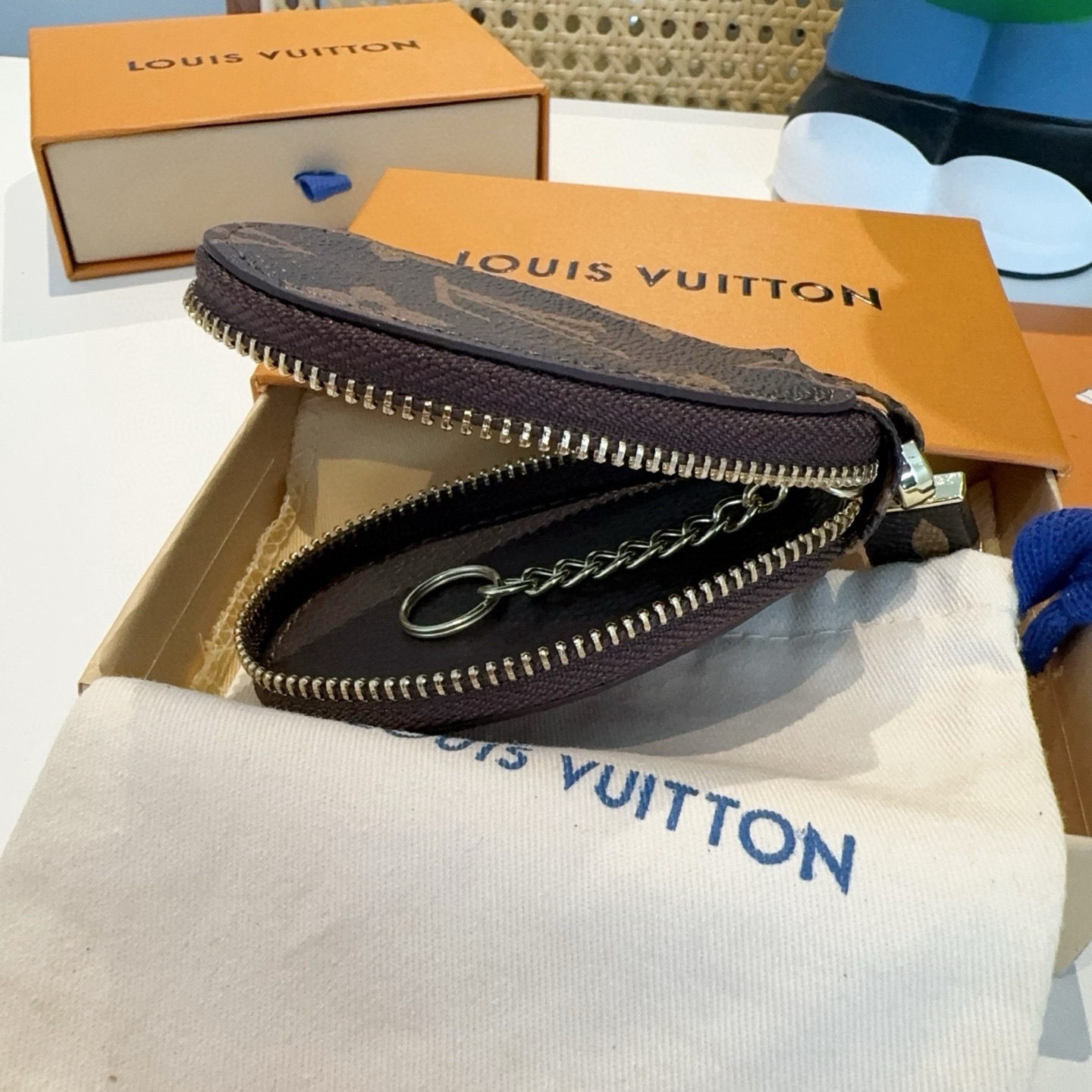 🔥LV经典老花钥匙包，车钥匙包 挂件配饰