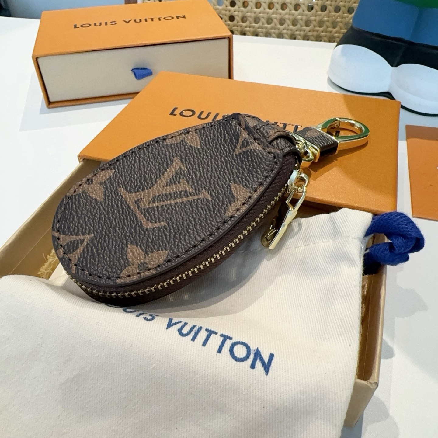 🔥LV经典老花钥匙包，车钥匙包 挂件配饰