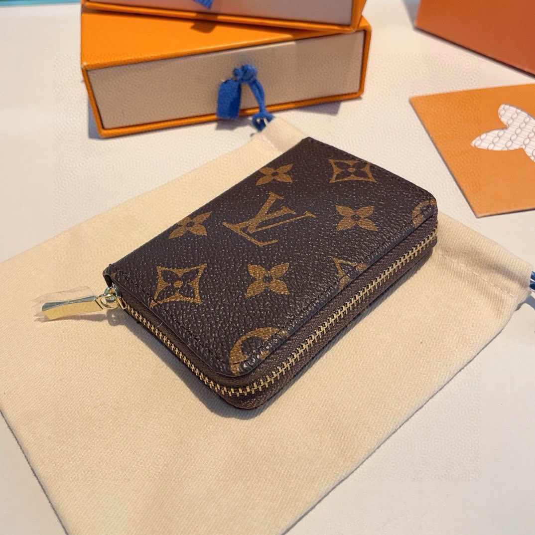 🔥LV老花卡包钥匙包，经典老花卡包零钱包两用，超纤材质