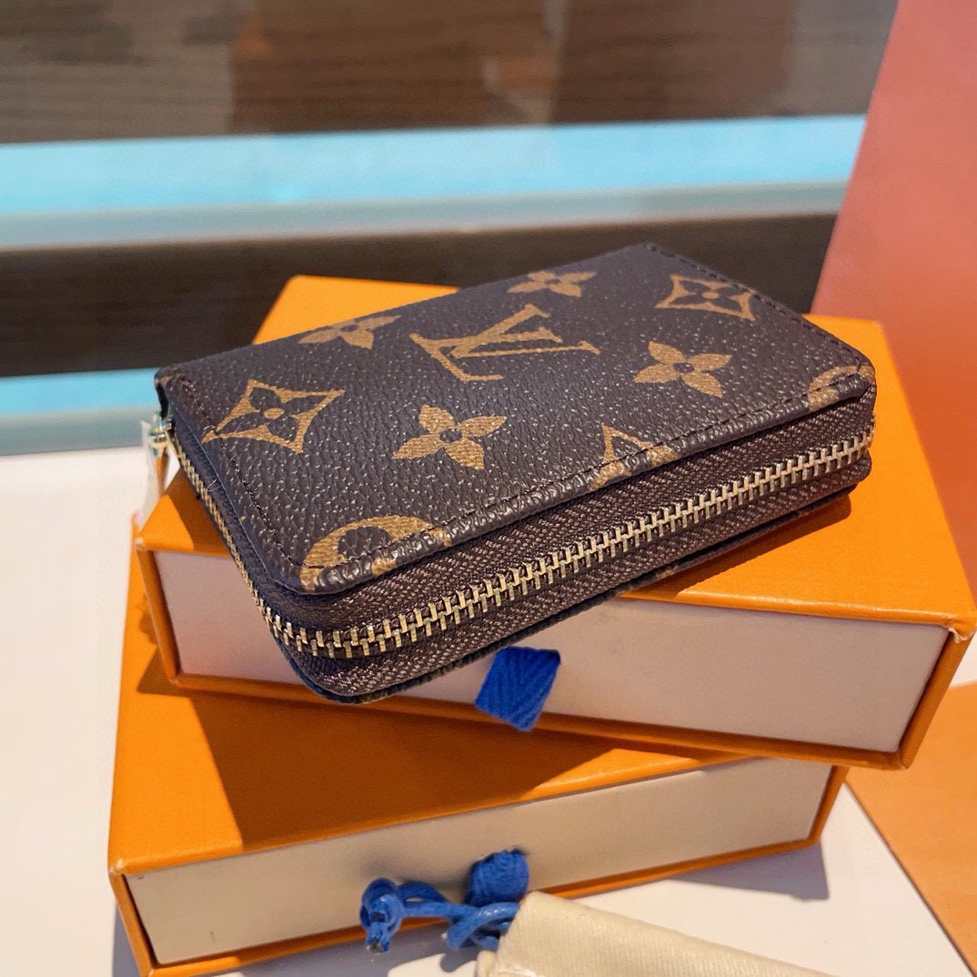 🔥LV老花卡包钥匙包，经典老花卡包零钱包两用，超纤材质