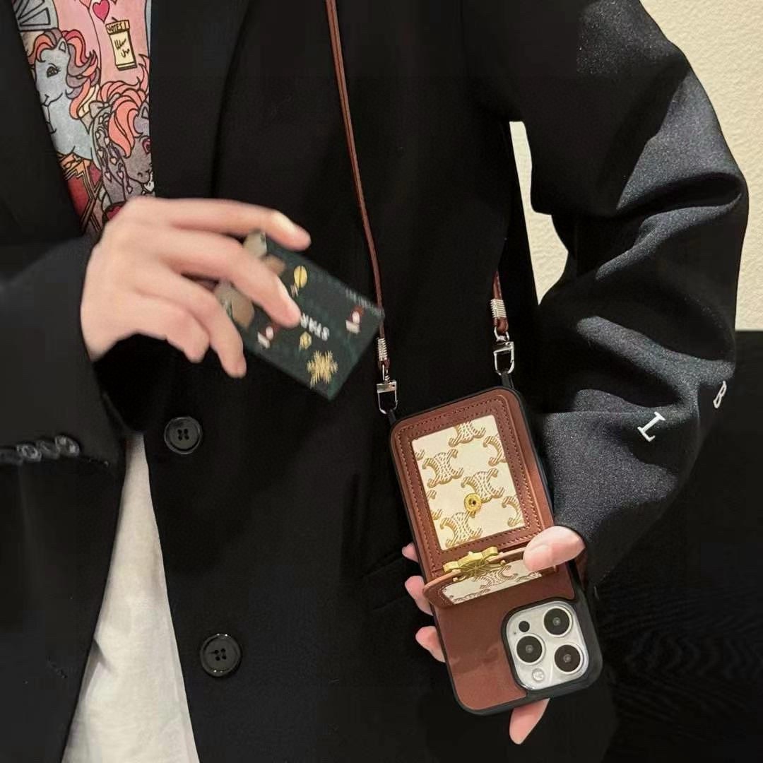 ✨💠Celine•赛琳斜挎插卡手机壳 全包卡包手机壳 挂绳🉑拆卸型号：为了不出现报错型号，请打开本机查看