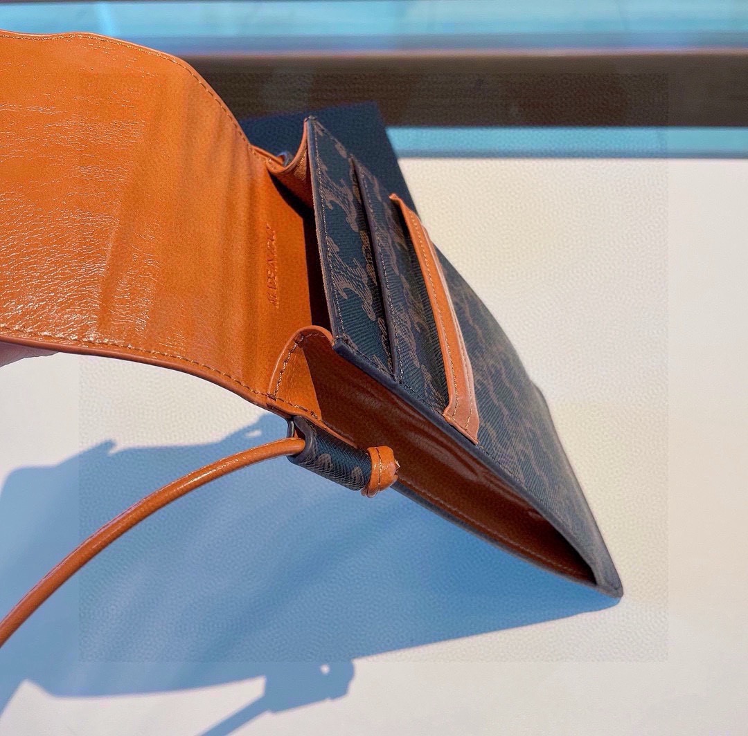 🔥赛琳Celine今年最火凯旋门老花手机包，可斜挎，做工精致，前后双袋设计，后袋也可装手机，零钱，出门不