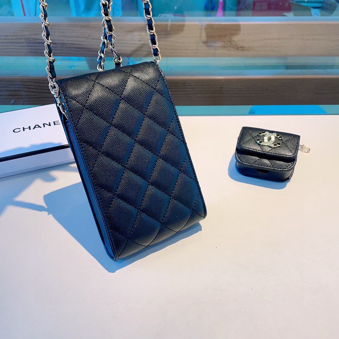 🔥香奈儿手机包包 斜挎包包 可装两部手机 零钱包 内设卡包 配套耳机包分开卖的生活出门这个包完全可以满足