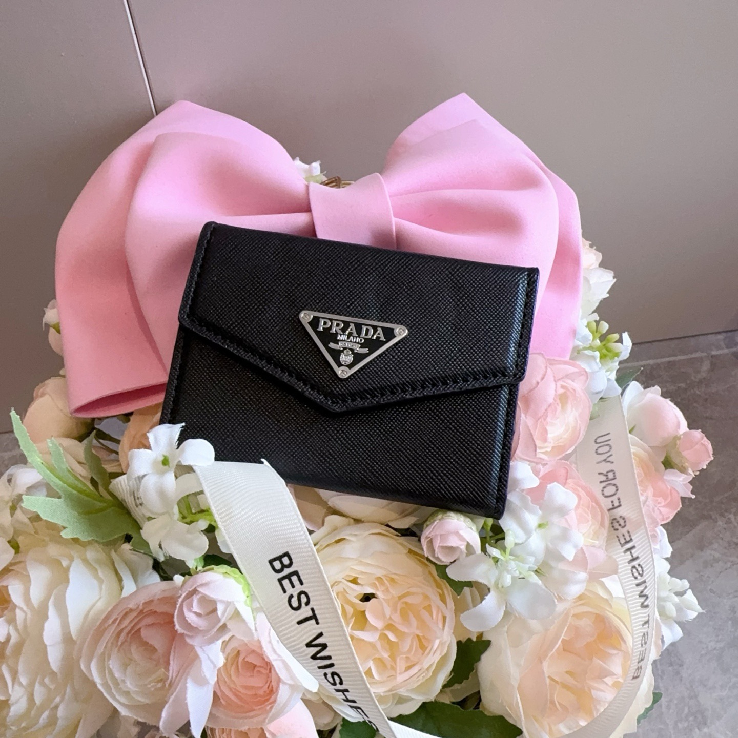 🔥Prada普拉达风琴包 卡包零钱包两用，超纤材质