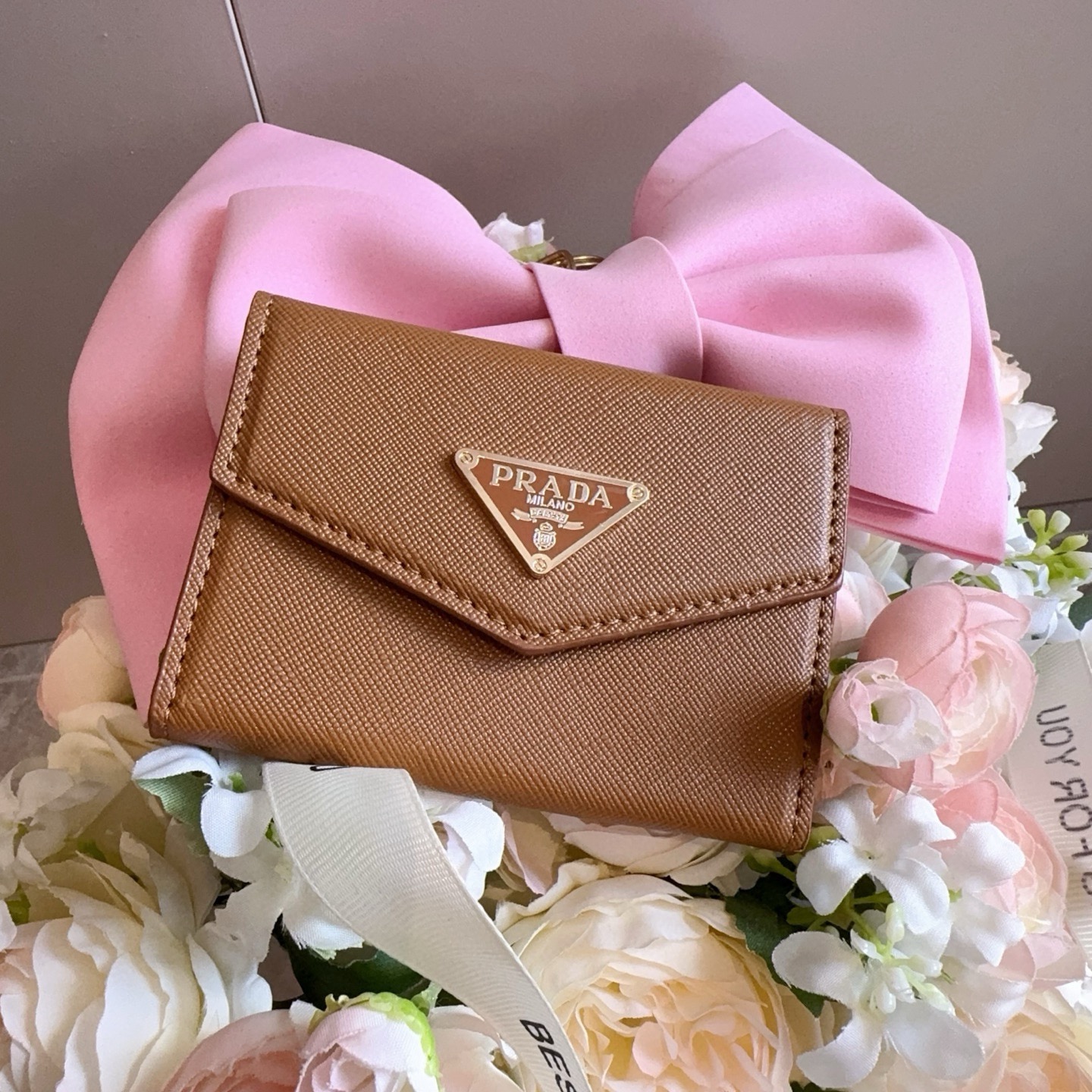 🔥Prada普拉达风琴包 卡包零钱包两用，超纤材质