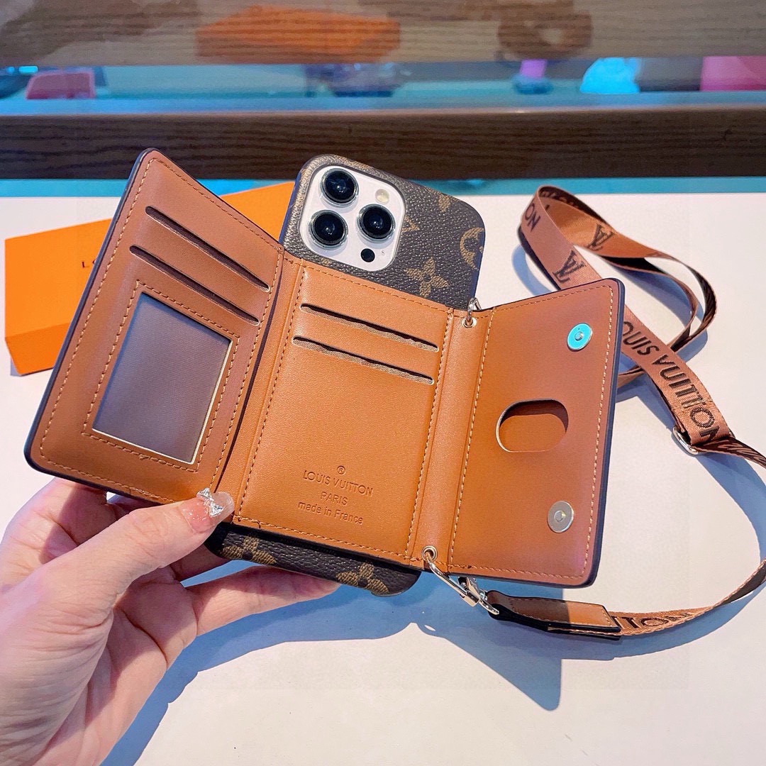 🔥驴家新款 三折卡包斜挎手机壳，三折卡包零钱包 三包壳，出门不带现金的时代一个手机斜挎包搞定🤝型号：为了