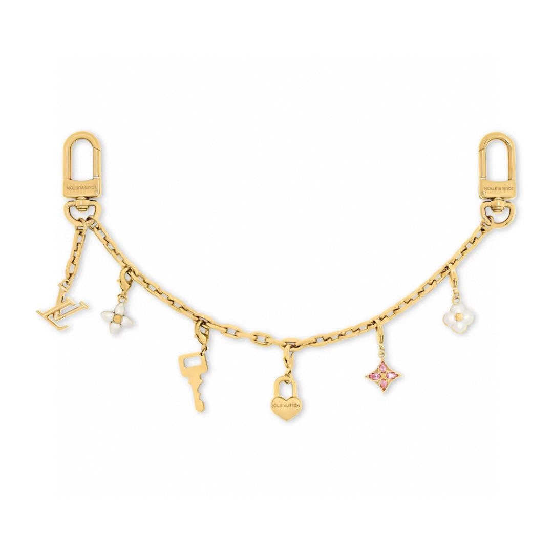 lv钥匙扣 官网新款 包包链条挂件 多功能链条 包饰&包包肩带延长链本款链条包饰出自路易威登x村上隆复刻