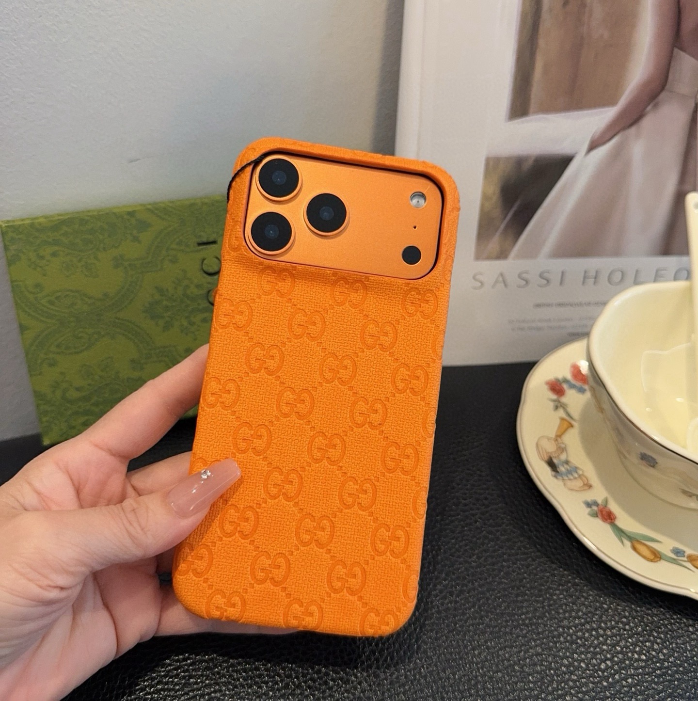 🔥星宇橙系列 古驰压花iPhone手机壳 官网原版皮➕原版素材，经典高端[强]型号：为了不出现报错型号，