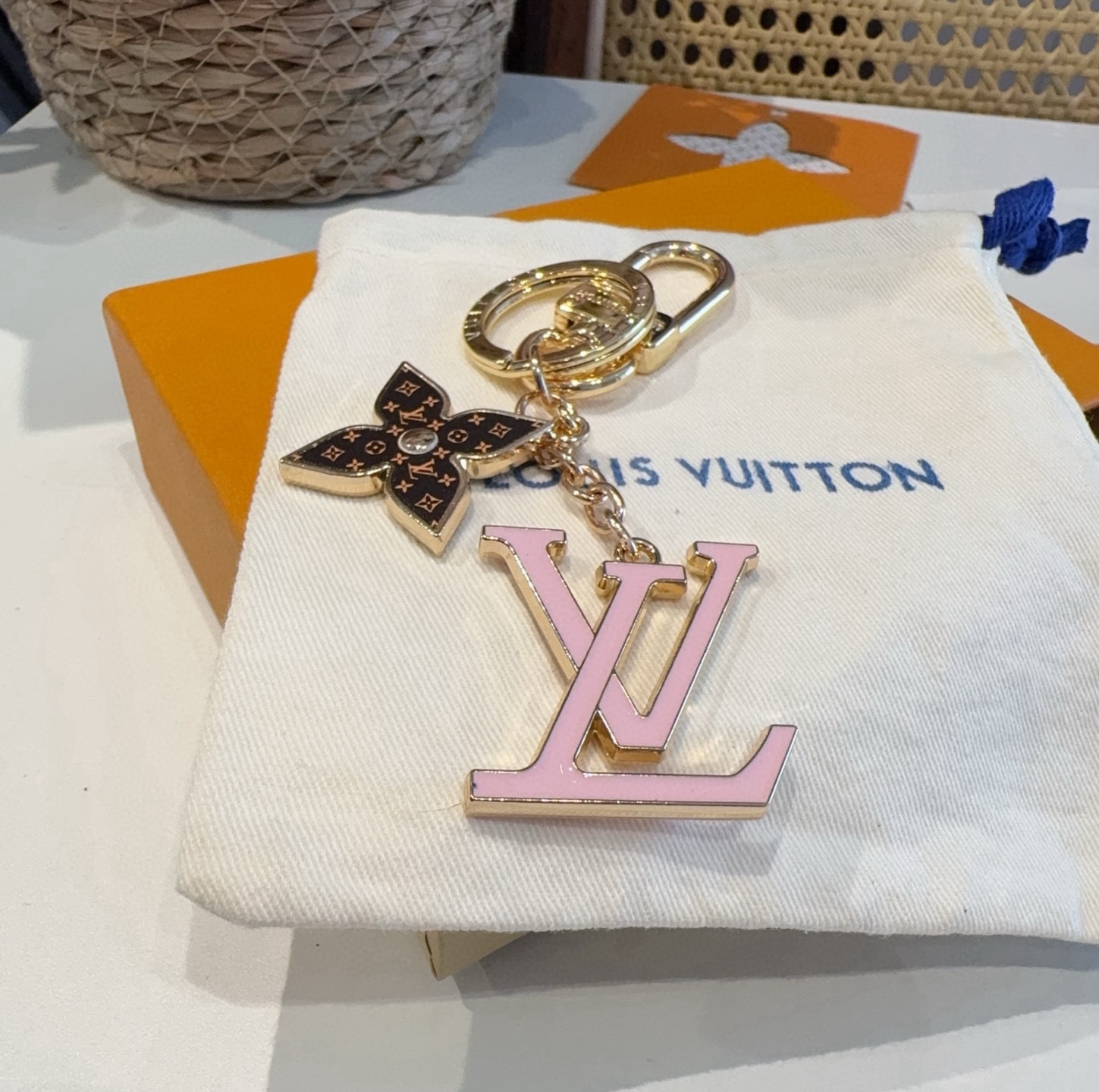 🔥村上隆三彩系列 白三彩 黑三彩 老花 LV 钥匙扣 SPring Street 包饰与钥匙扣 包包挂件