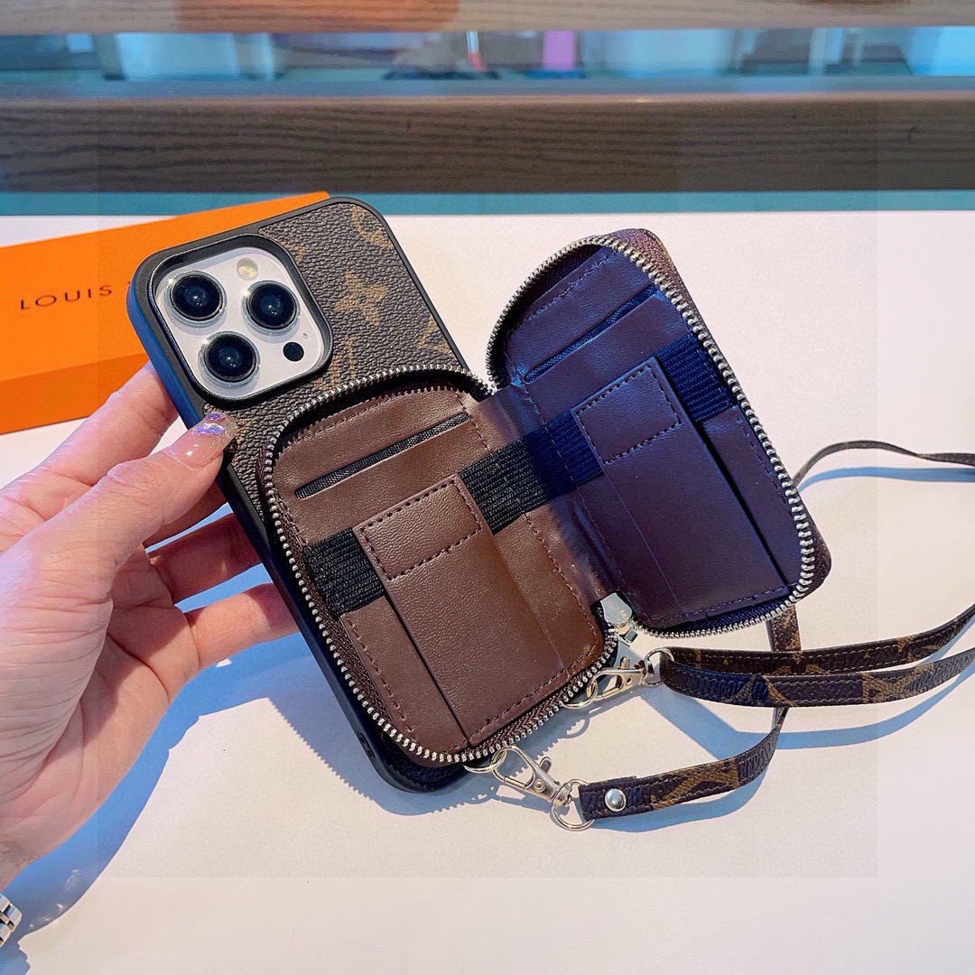 🌟LV老花斜挎多功能卡包手机壳 ，零钱包，斜挎长度可调节🤎🖤🤍型号：为了不出现报错型号，请打开本机查看手