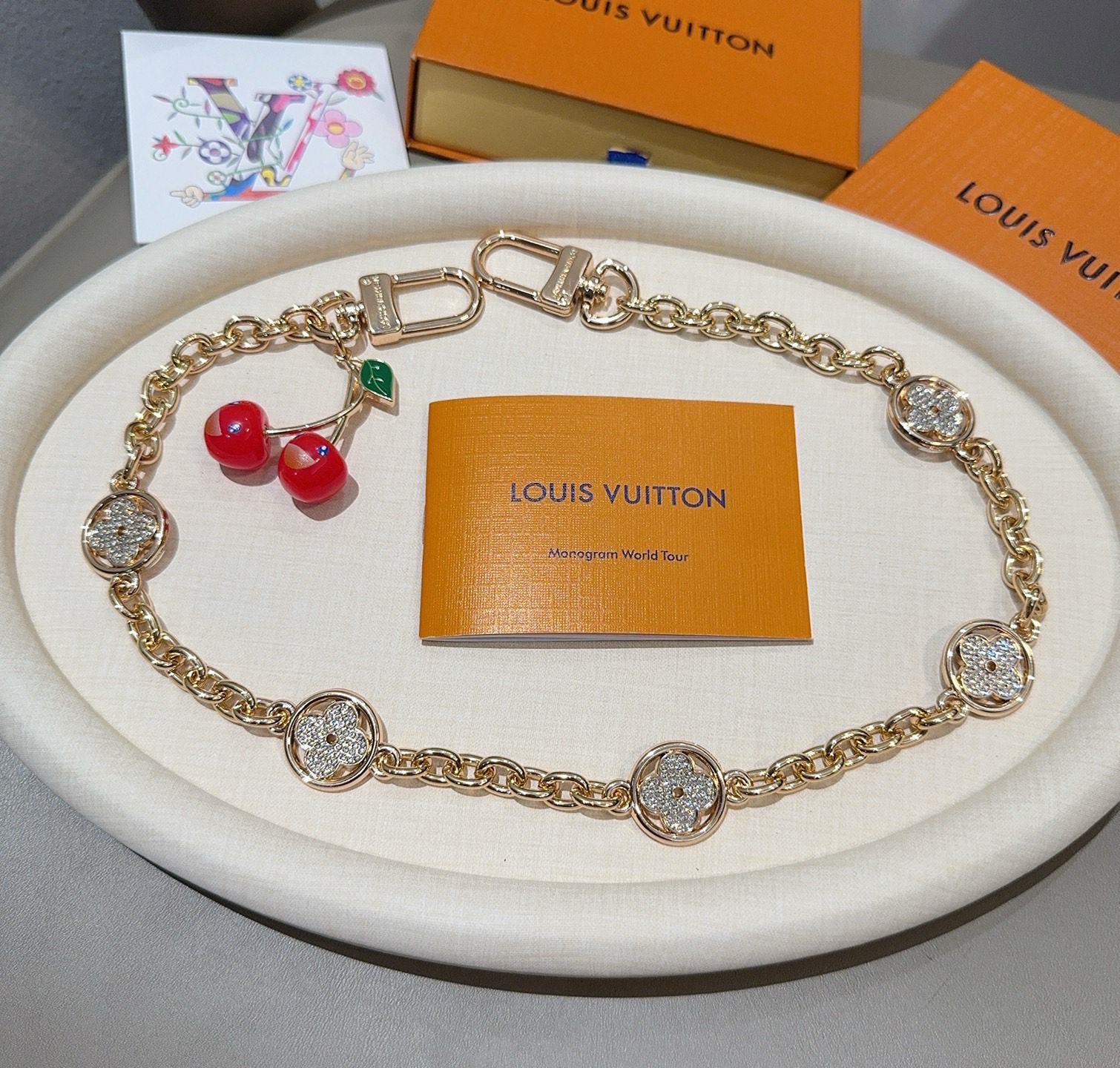 LV X TM 樱桃🍒包挂包链原单货 Lv钥匙扣包饰包包挂件Louis Vuitton 路易威登 樱桃🍒