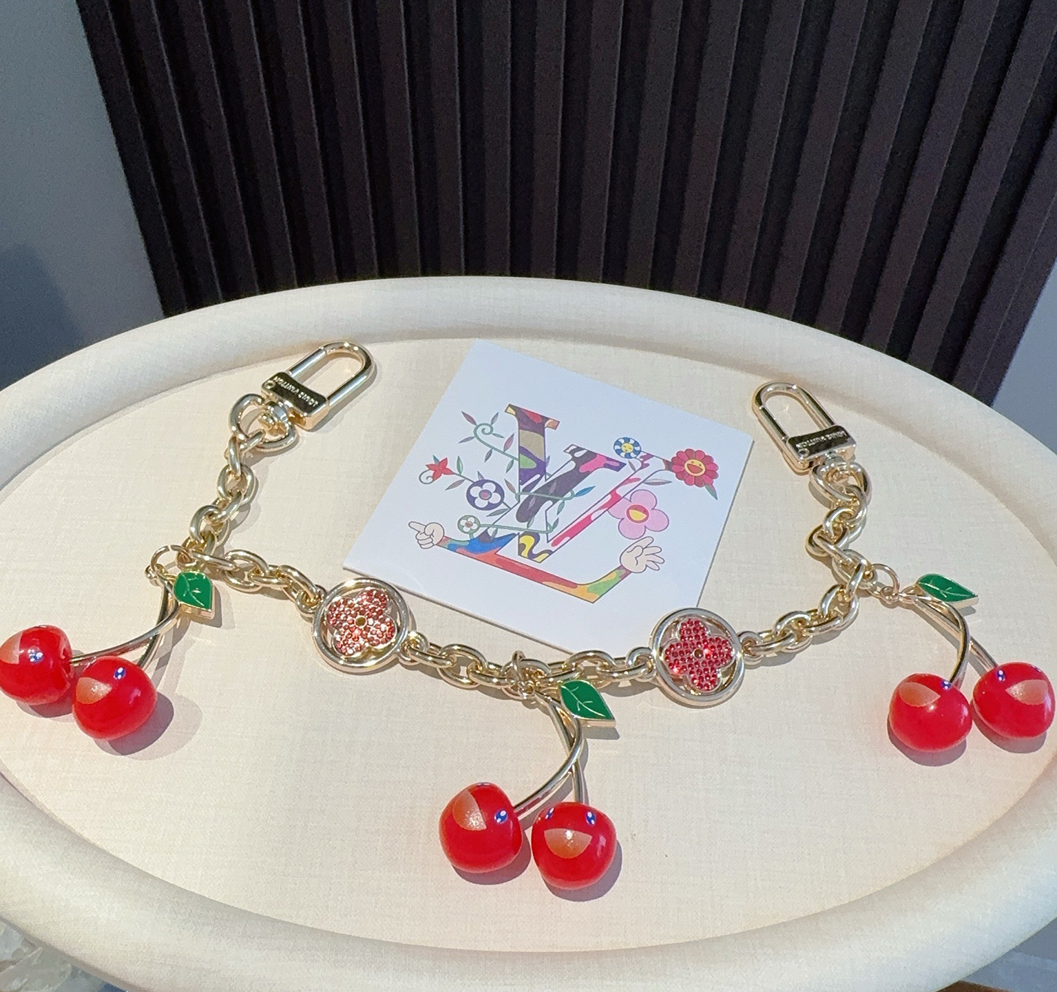 LV X TM 樱桃🍒包挂包链原单货 Lv钥匙扣包饰包包挂件Louis Vuitton 路易威登 樱桃🍒