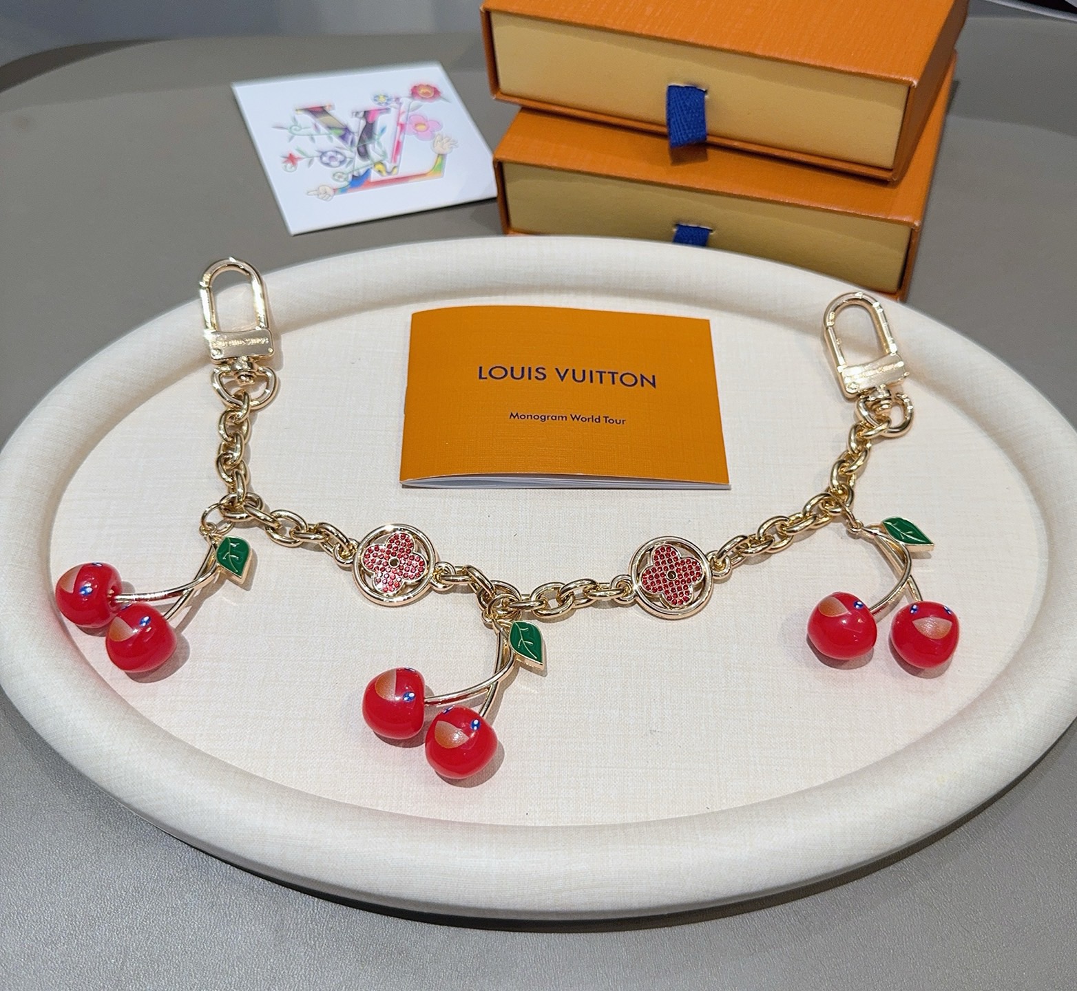 LV X TM 樱桃🍒包挂包链原单货 Lv钥匙扣包饰包包挂件Louis Vuitton 路易威登 樱桃🍒