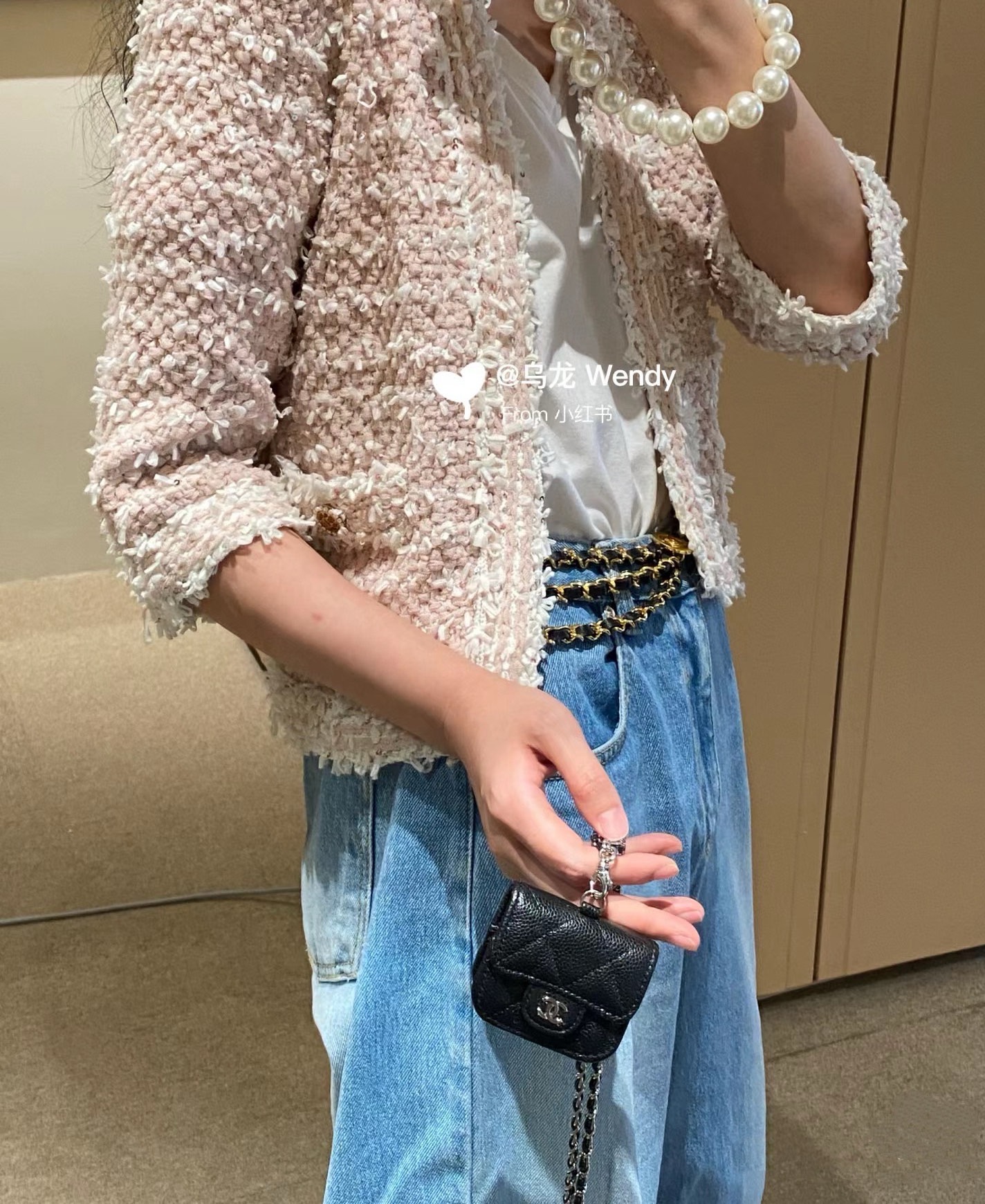 ❤️香奈儿CHANEL经典菱格鱼子酱皮纹 通用耳机包💥官网1:1耳机包 时尚迷你包包，链条⛓️挂绳可拆卸