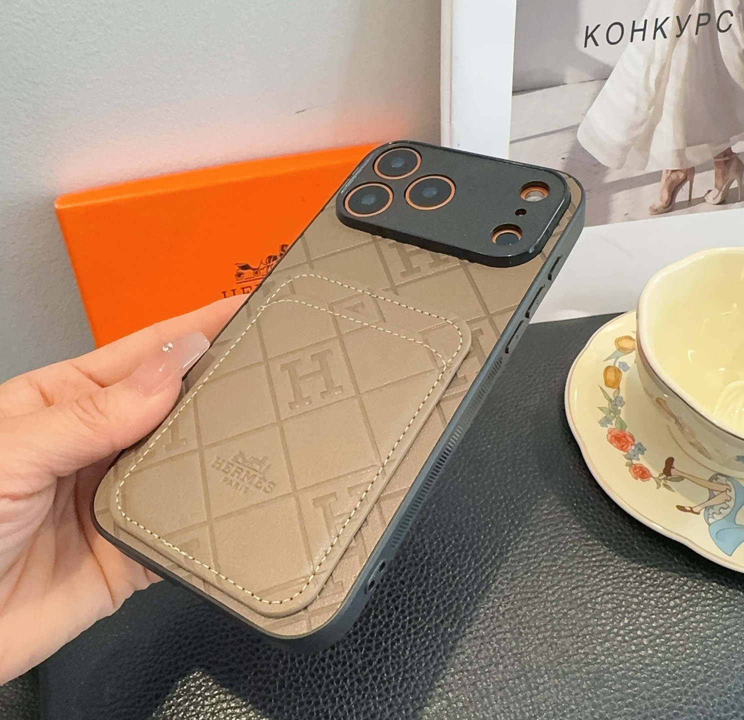 🔥新品上市💗HERMES爱马仕卡包手机壳型号：为了不出现报错型号，请打开本机查看手机设置显示的型号⚠️⚠