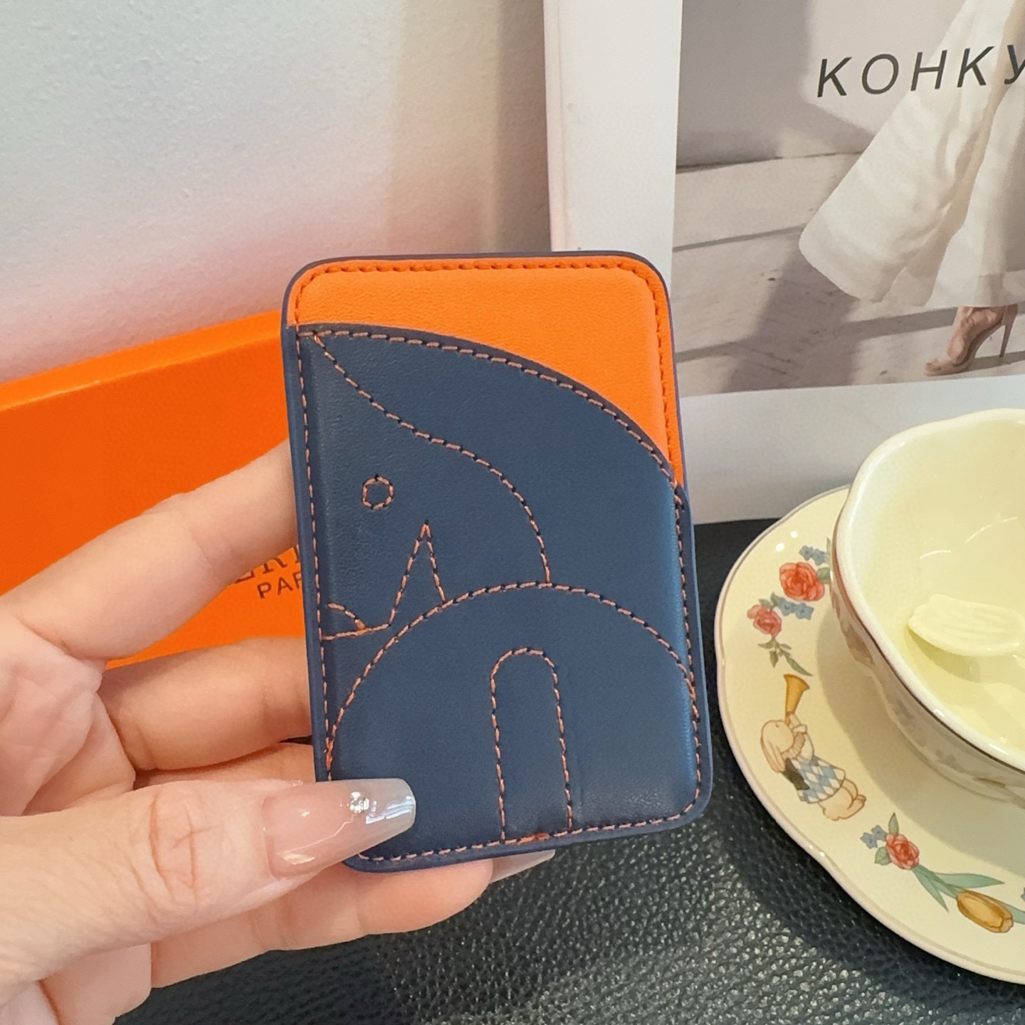 🔥爱马仕官网磁吸卡包 手机磁吸卡包顶级高品质[强]磁吸式卡夹，尺寸：长6.5*高9.5*宽0.5厘米