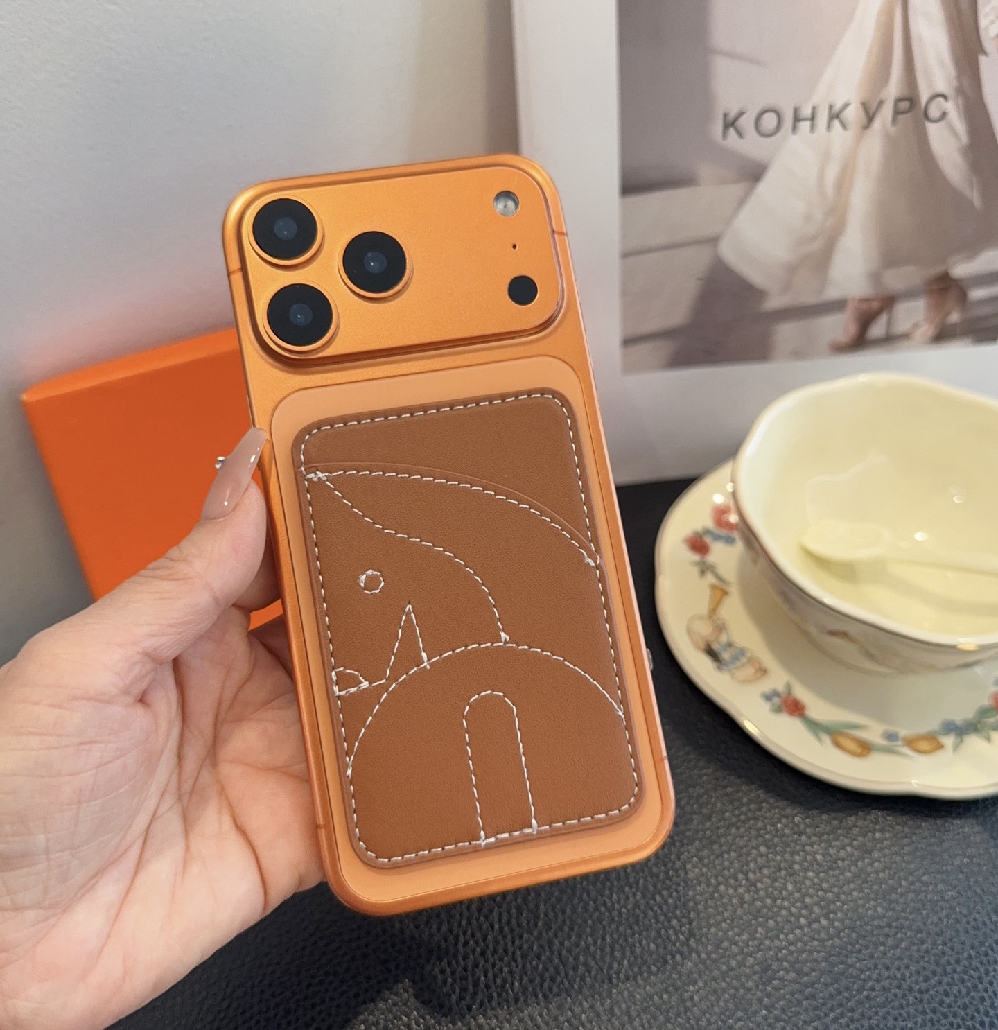 🔥爱马仕官网磁吸卡包 手机磁吸卡包顶级高品质[强]磁吸式卡夹，尺寸：长6.5*高9.5*宽0.5厘米