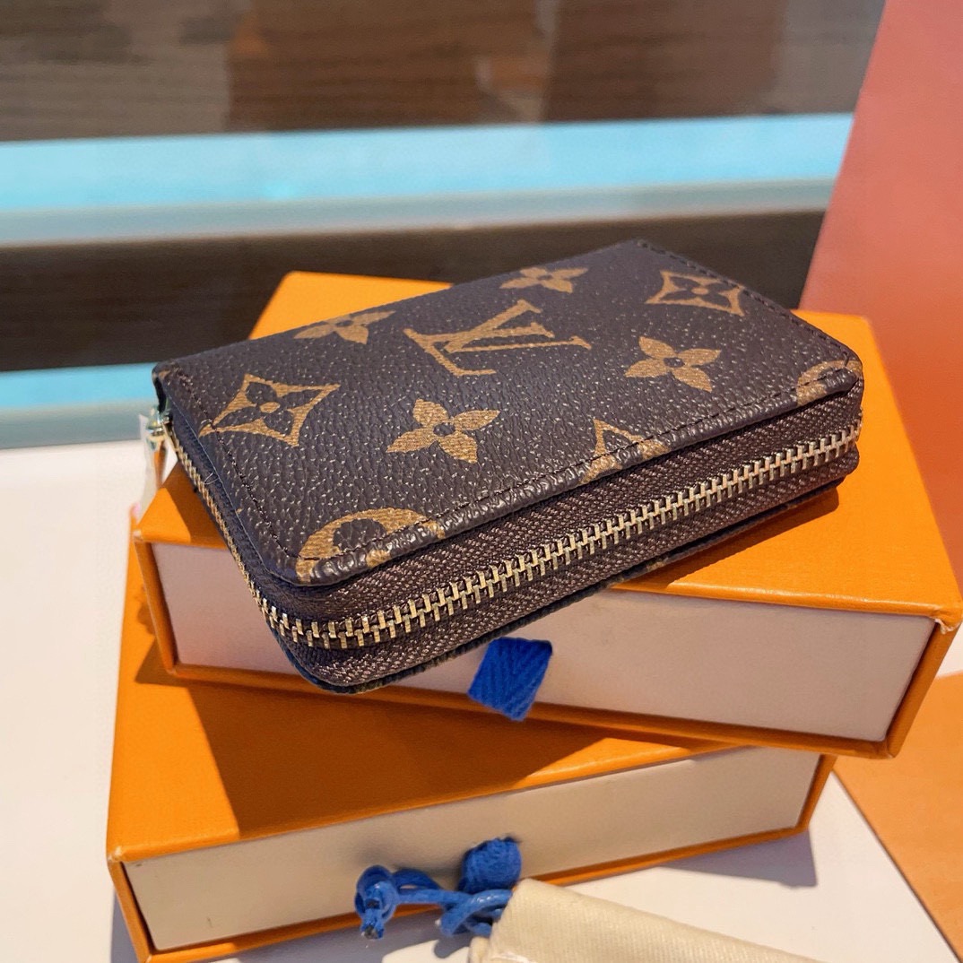 🔥LV老花卡包钥匙包，经典老花卡包零钱包两用，超纤材质