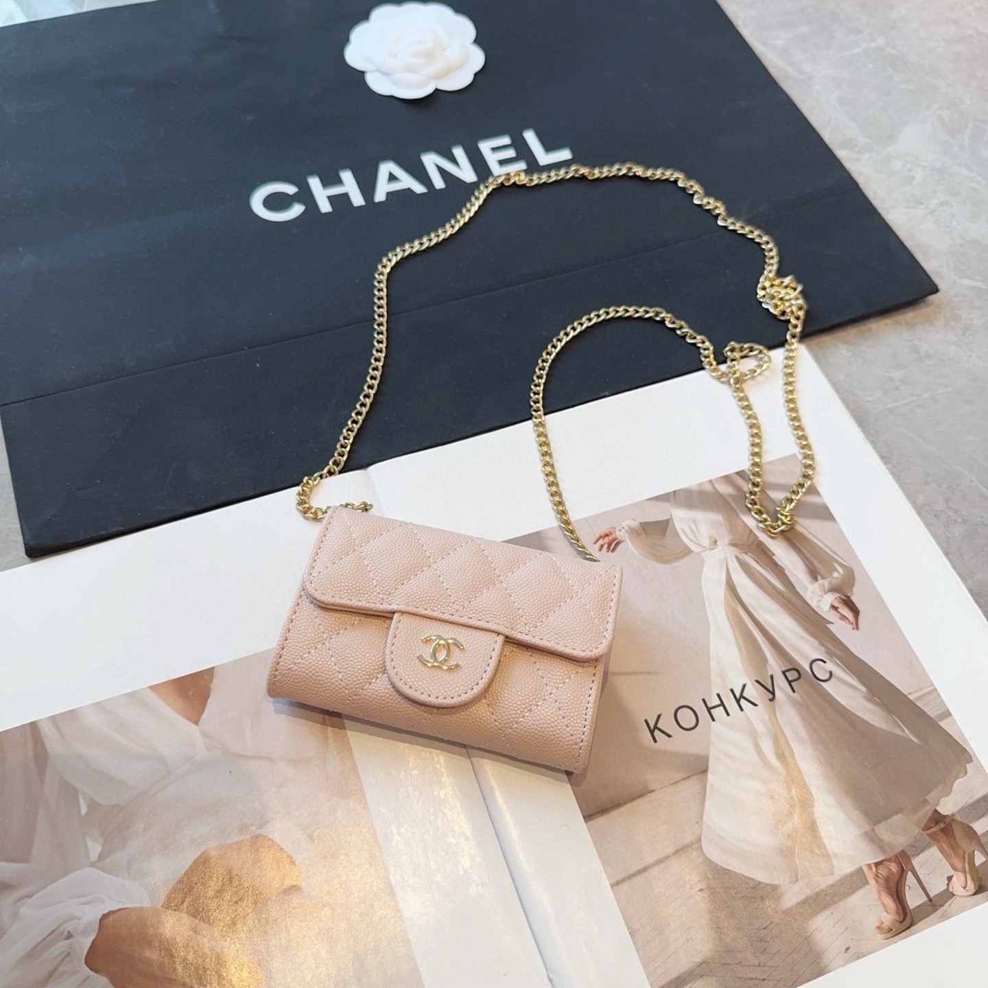 ❤️香奈儿CHANEL mini斜挎包包 零钱包👛搭配细链条⛓️挂绳可拆卸❤️可放耳机 纸巾 口红💄 钥