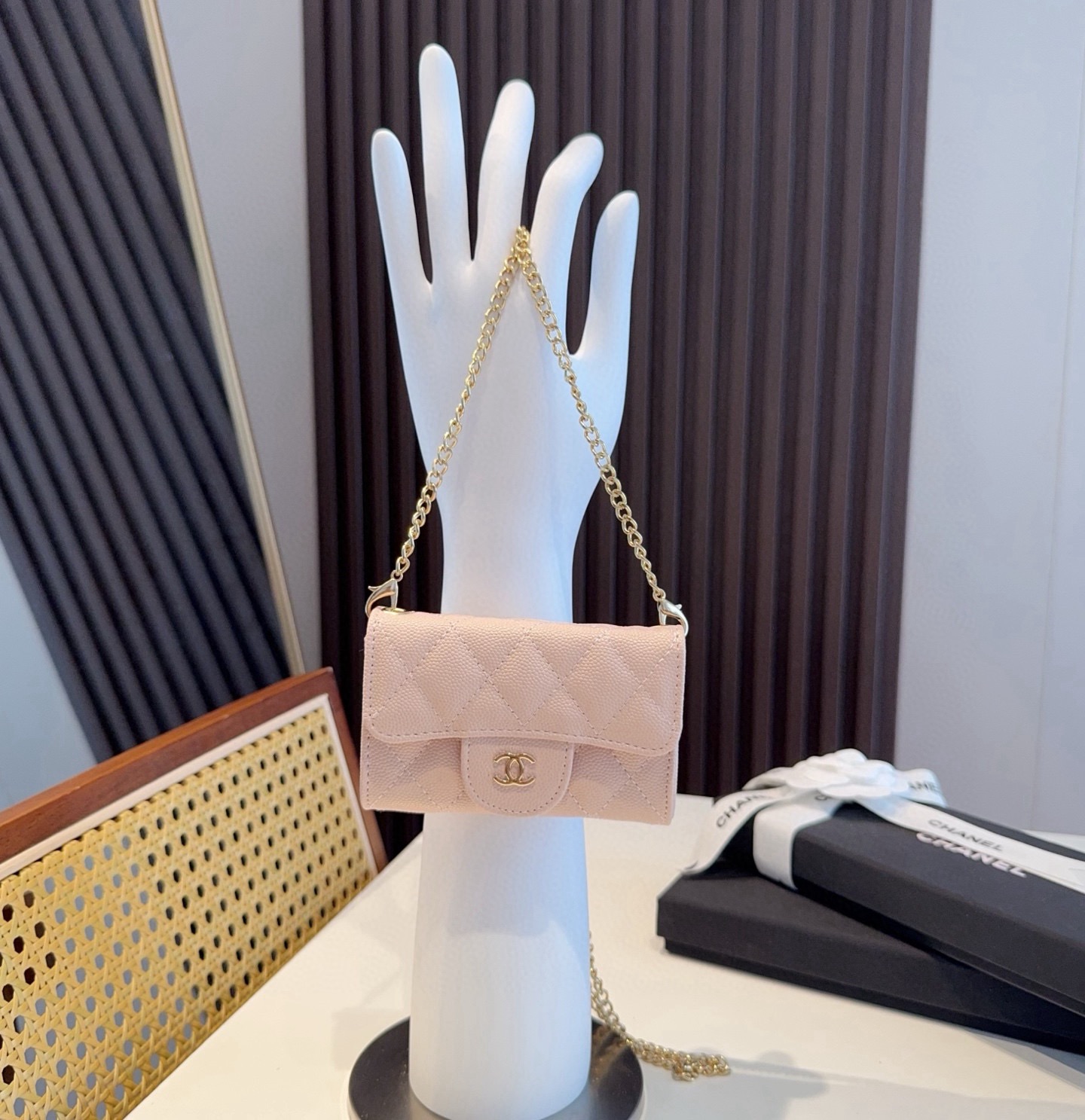 ❤️香奈儿CHANEL mini斜挎包包 零钱包👛搭配细链条⛓️挂绳可拆卸❤️可放耳机 纸巾 口红💄 钥