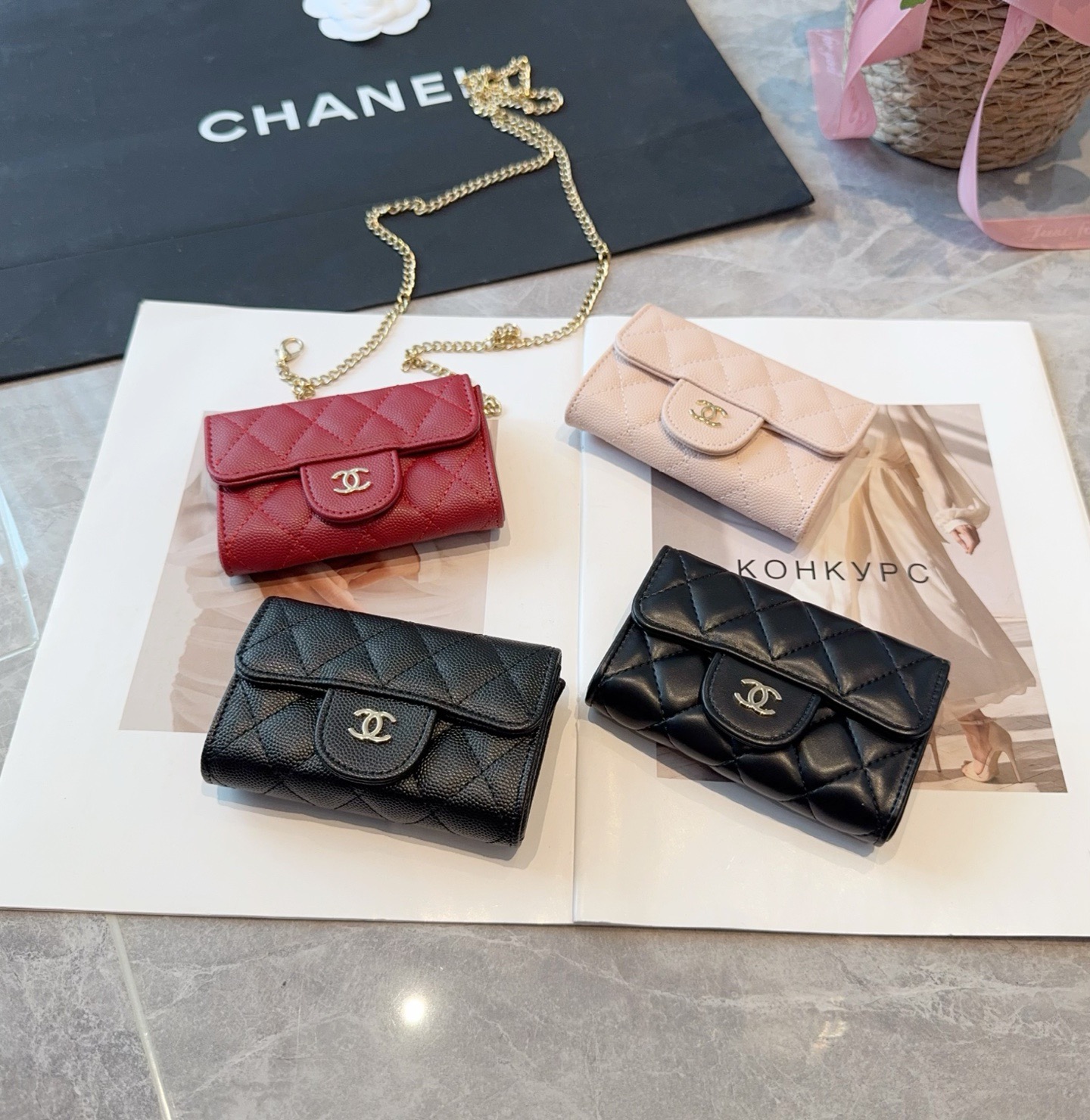 ❤️香奈儿CHANEL mini斜挎包包 零钱包👛搭配细链条⛓️挂绳可拆卸❤️可放耳机 纸巾 口红💄 钥
