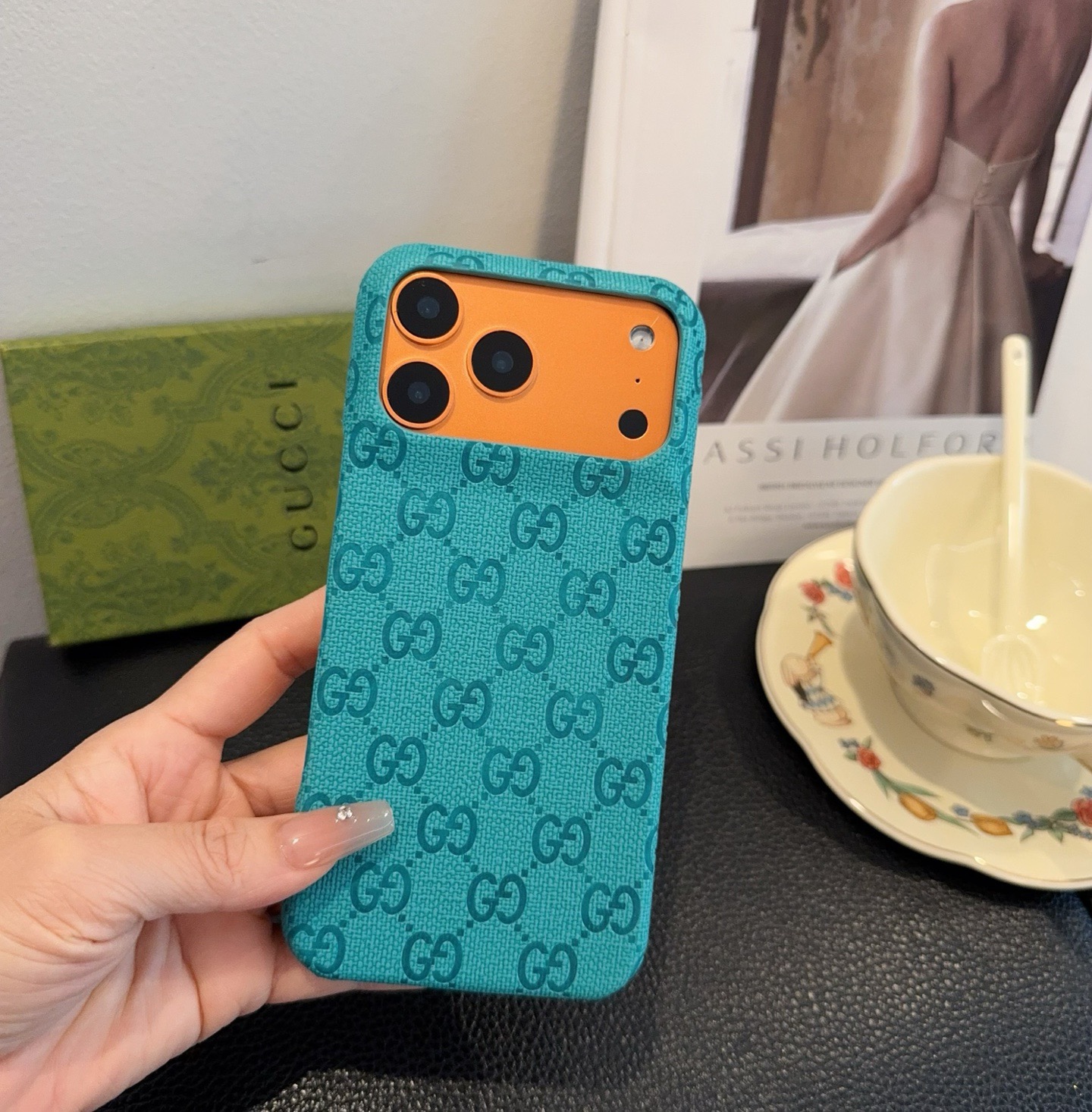 🔥星宇橙系列 古驰压花iPhone手机壳 官网原版皮➕原版素材，经典高端[强]型号：为了不出现报错型号，