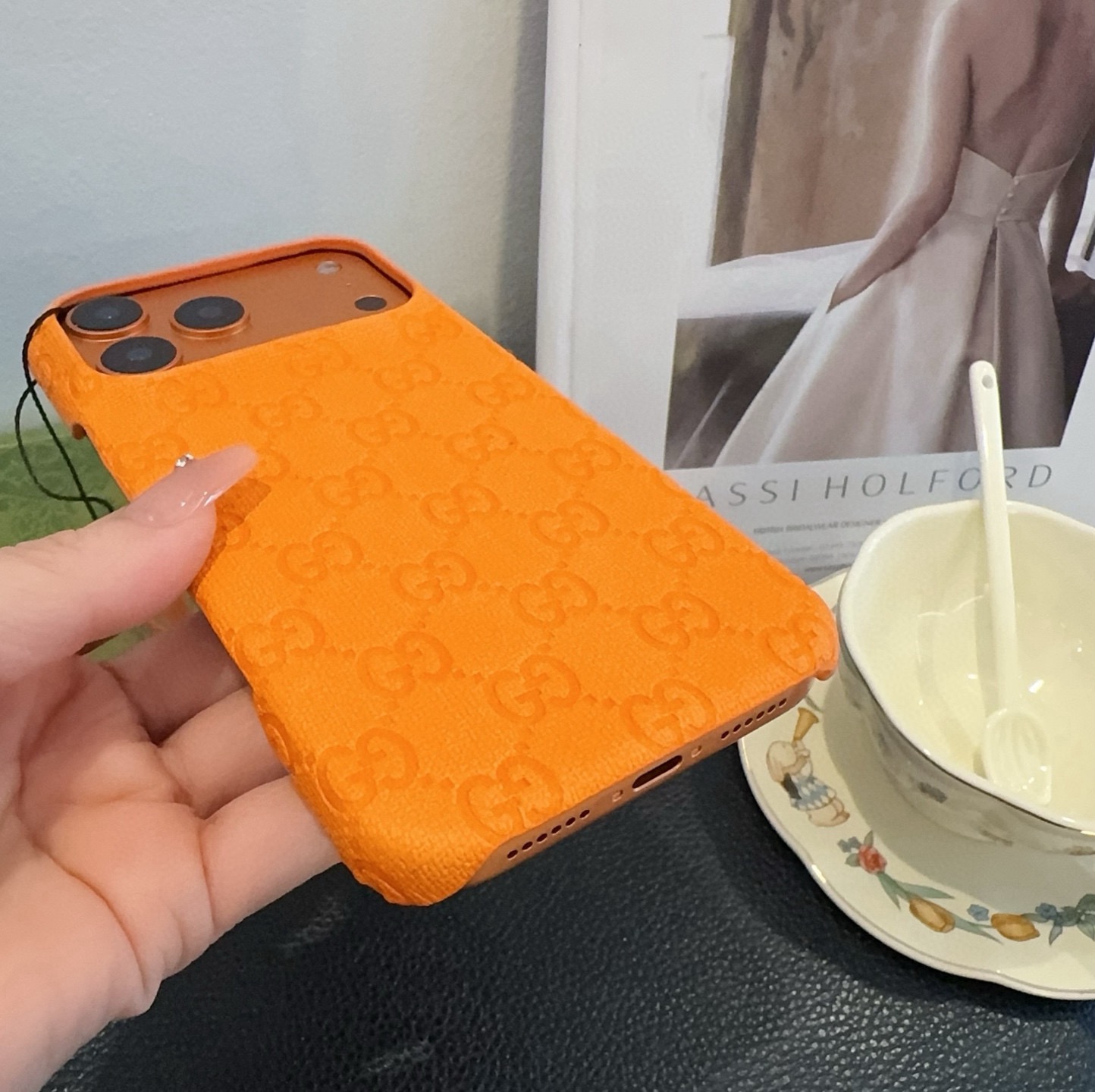 🔥星宇橙系列 古驰压花iPhone手机壳 官网原版皮➕原版素材，经典高端[强]型号：为了不出现报错型号，