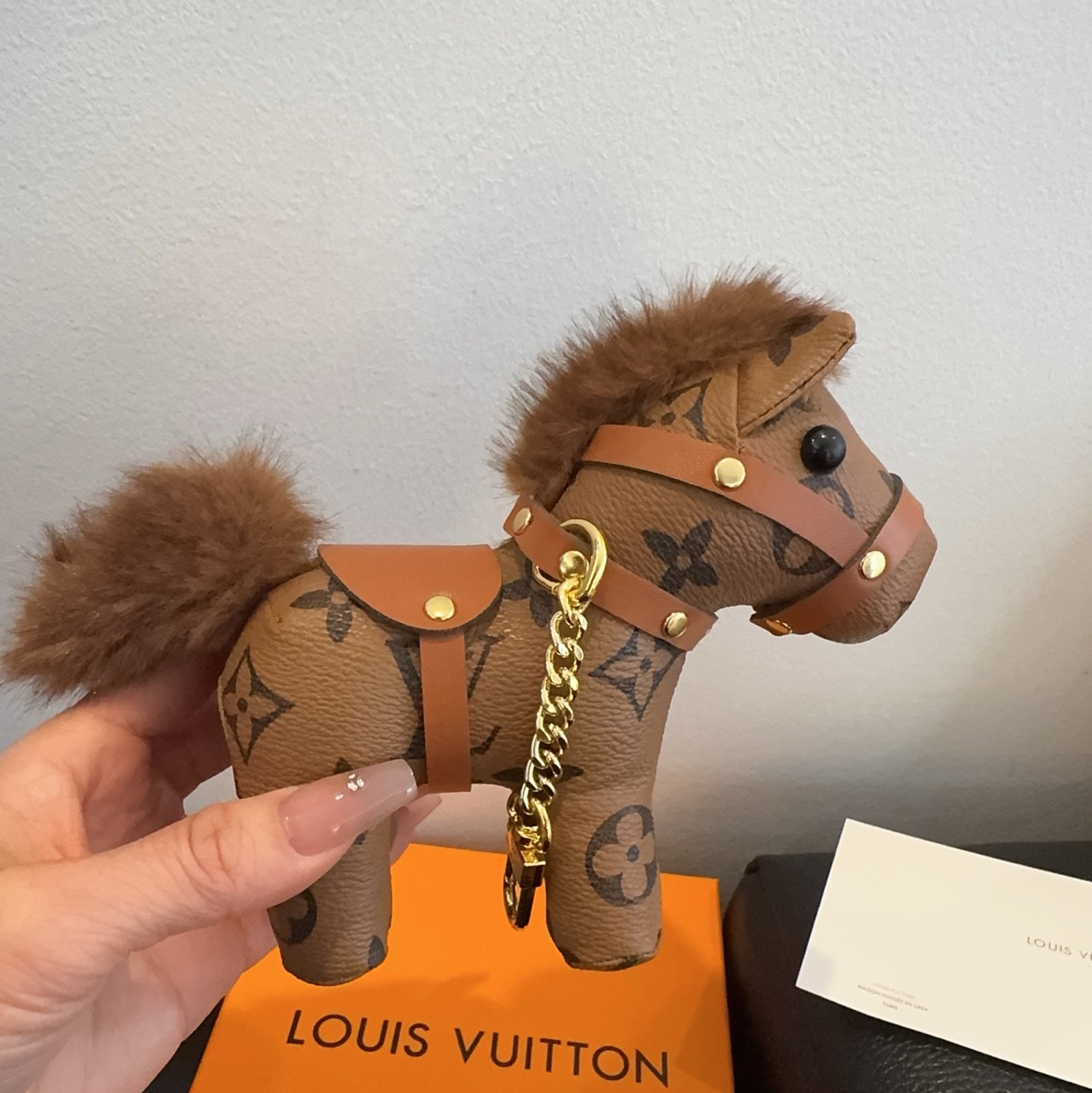 LV钥匙扣老花包包挂件 马上有钱小马🐎挂饰