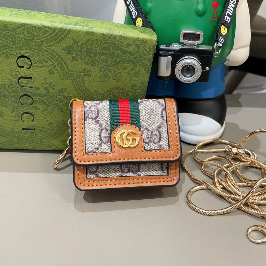 🔥Gucci古驰通用蓝牙耳机包，GUCCI oPhidia系列耳机包钥匙扣挂饰包饰！配长链条🉑️斜挎，挂