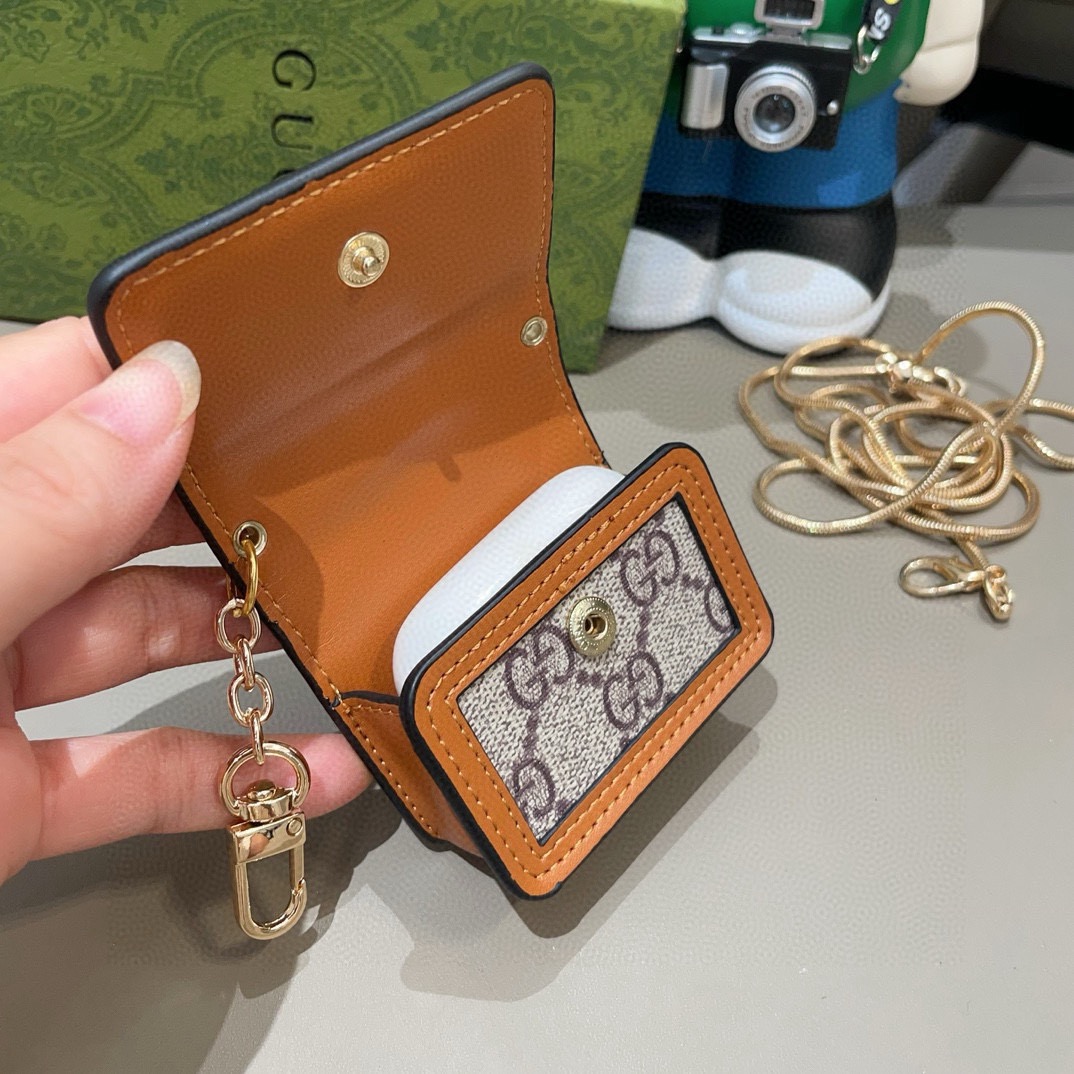 🔥Gucci古驰通用蓝牙耳机包，GUCCI oPhidia系列耳机包钥匙扣挂饰包饰！配长链条🉑️斜挎，挂