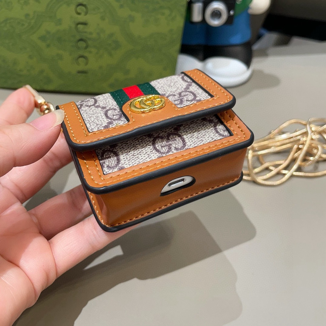 🔥Gucci古驰通用蓝牙耳机包，GUCCI oPhidia系列耳机包钥匙扣挂饰包饰！配长链条🉑️斜挎，挂