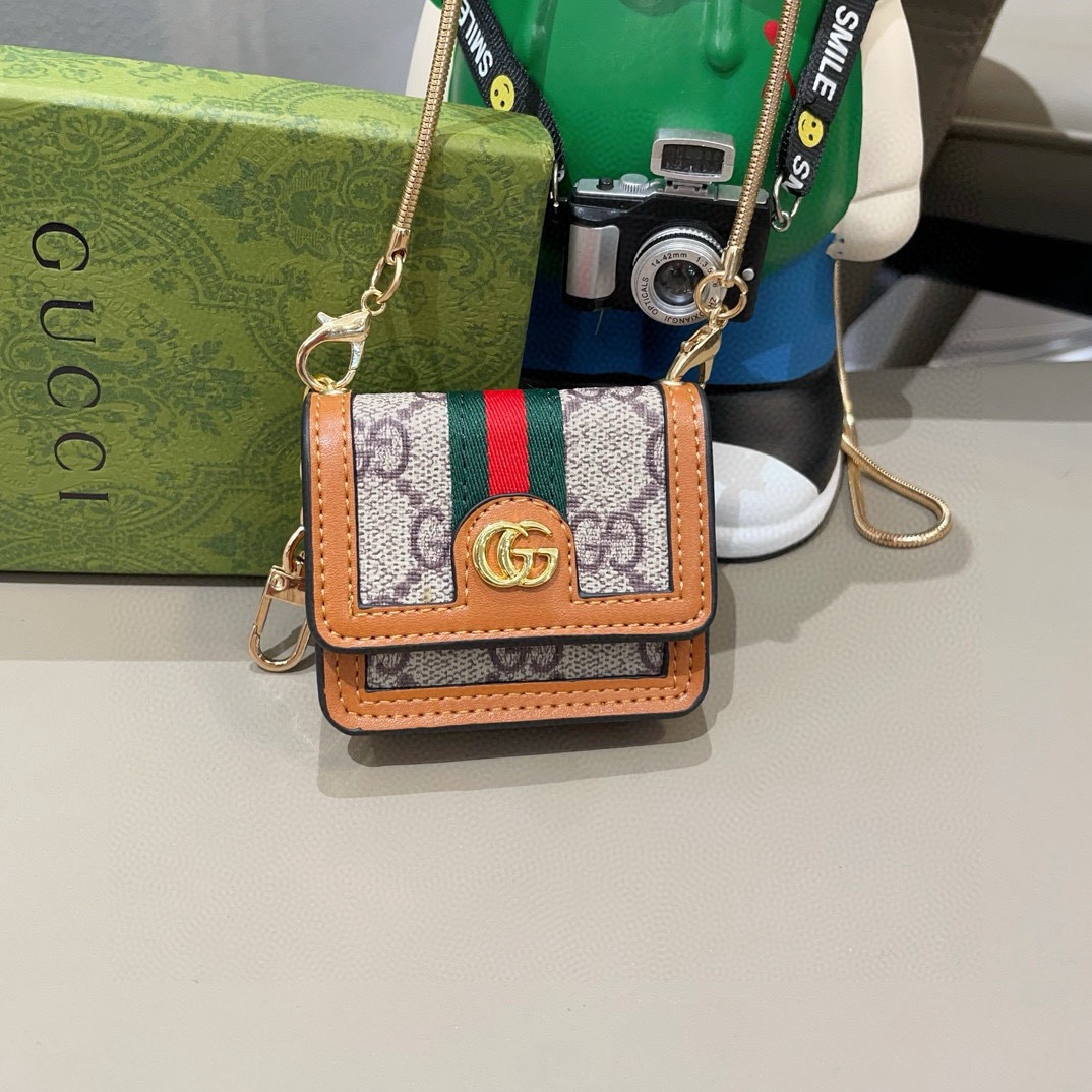 🔥Gucci古驰通用蓝牙耳机包，GUCCI oPhidia系列耳机包钥匙扣挂饰包饰！配长链条🉑️斜挎，挂