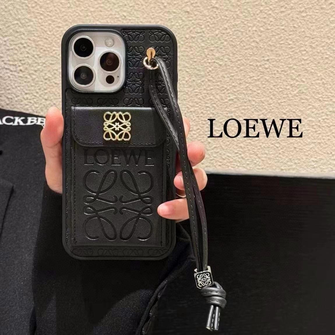 💕罗意威.Loewe翻盖插卡手机壳 短款手腕绳 插卡手机壳型号：为了不出现报错型号，请打开本机查看手机设