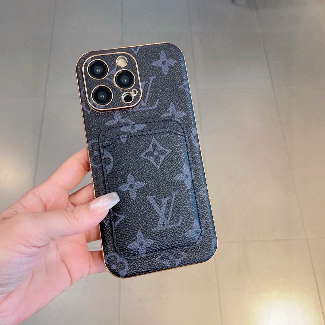 💗lv经典老花卡包手机壳  电镀包边贴皮，二合一全包新材料，手感舒适！iPhone17系列更新 型号：为