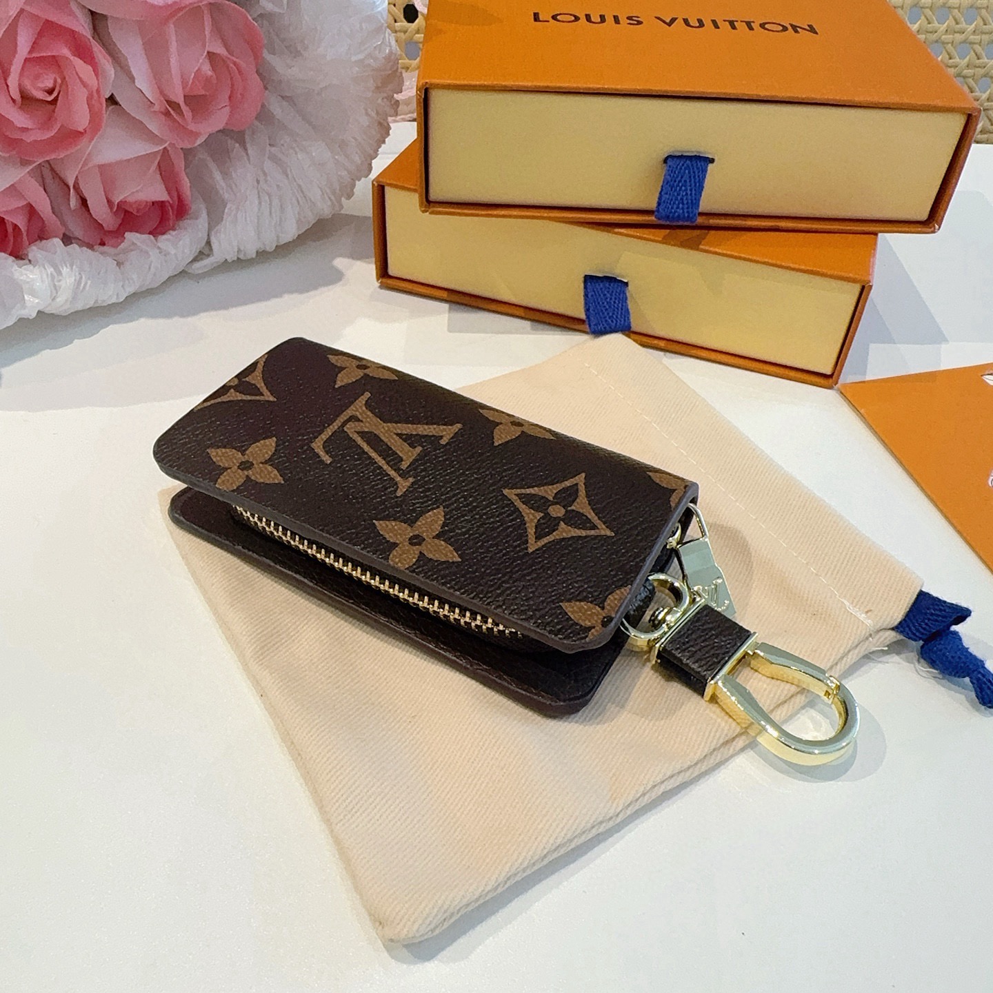 LV经典老花钥匙包，车钥匙包 挂件配饰