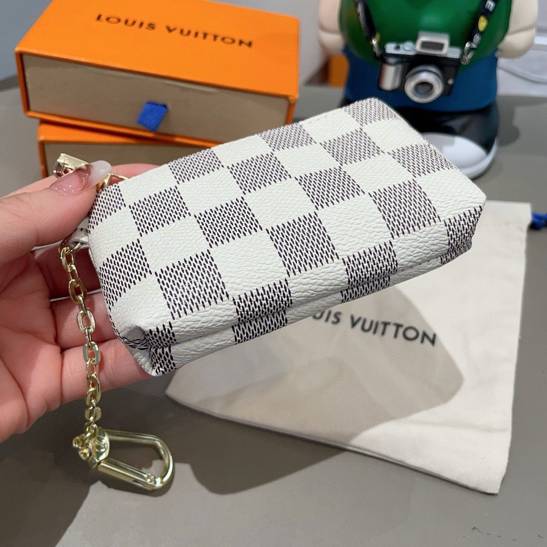 LV零钱包卡包 挂饰☀️Louis Vuitton 路易威登lv钥匙扣钥匙包卡包PU材质 原版logo 